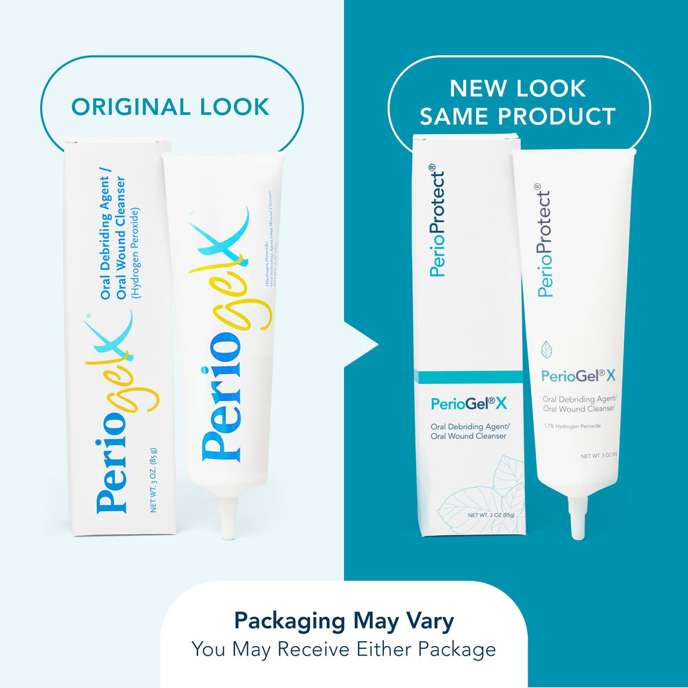 Perio Protect periogelx open tube texture showing gel consistency for targeted application