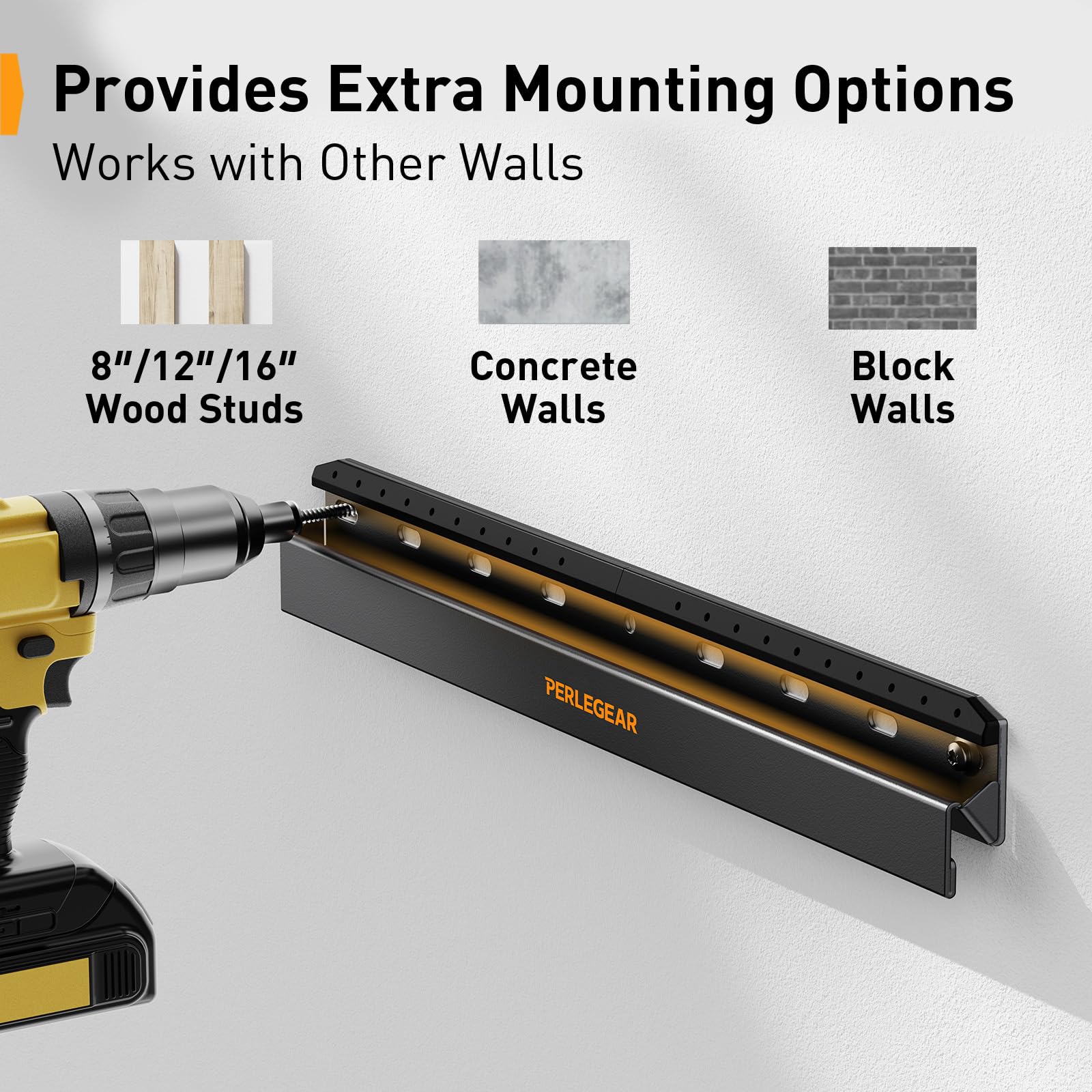 Perlegear included hardware and drilling template for quick installation