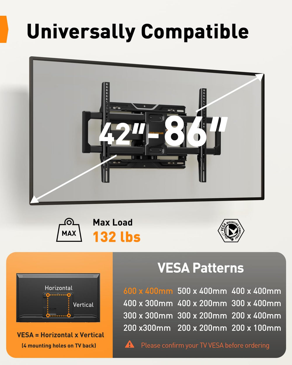Perlegear side profile retracted close to wall for space-saving benefit