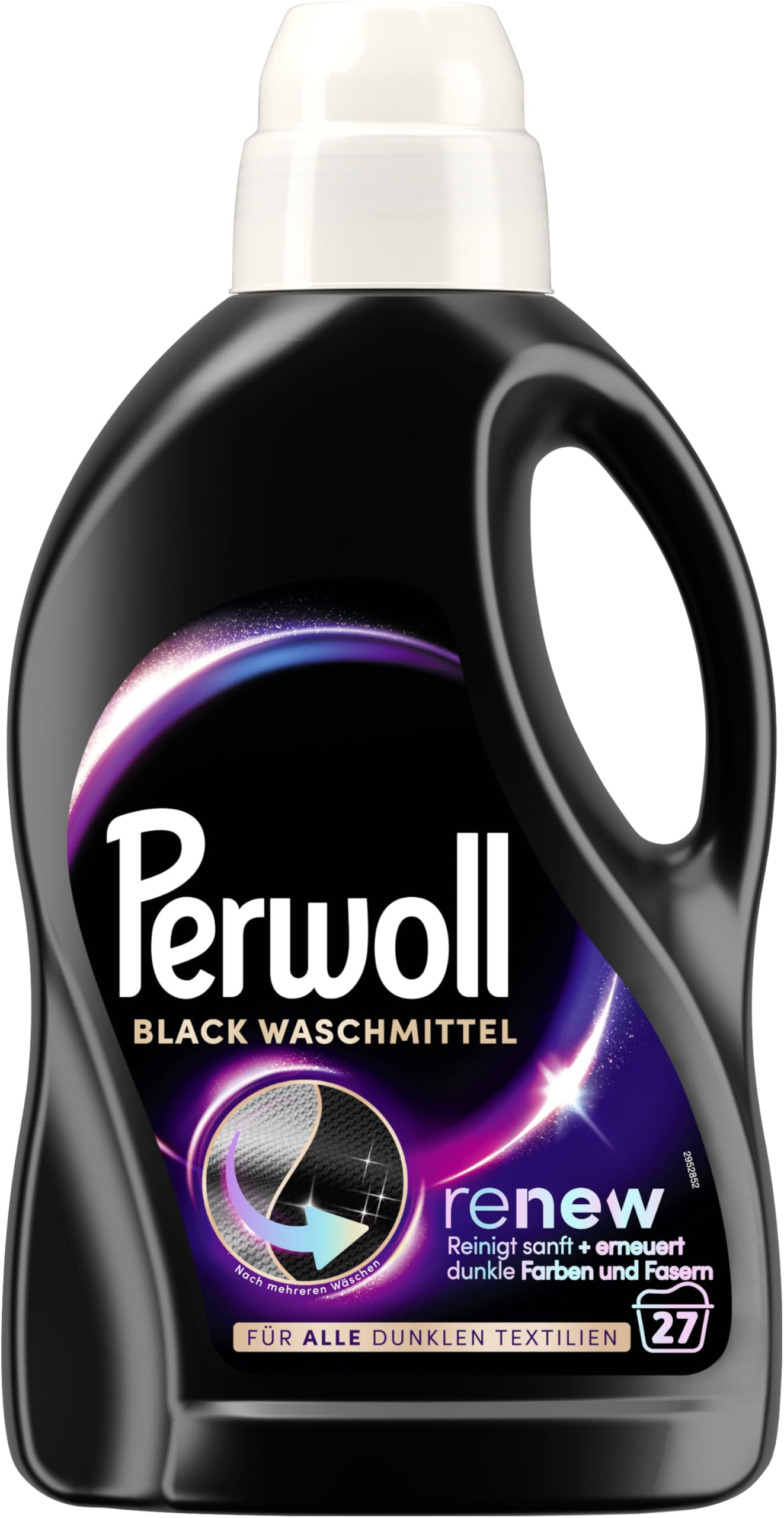 Perwoll black cap with measured detergent pour for accurate dosing