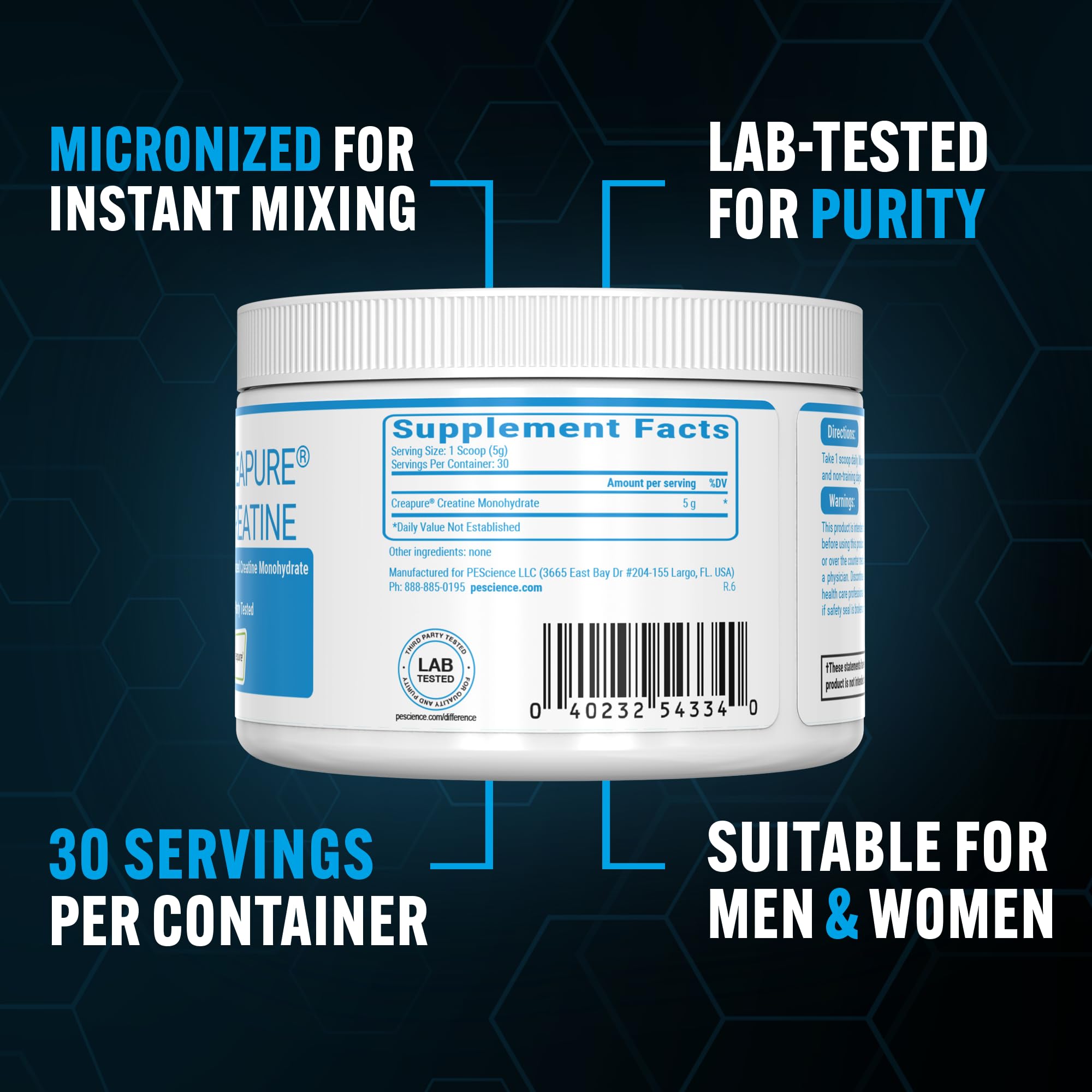 PEScience TruCreatine+ being mixed in water for quick convenient preparation