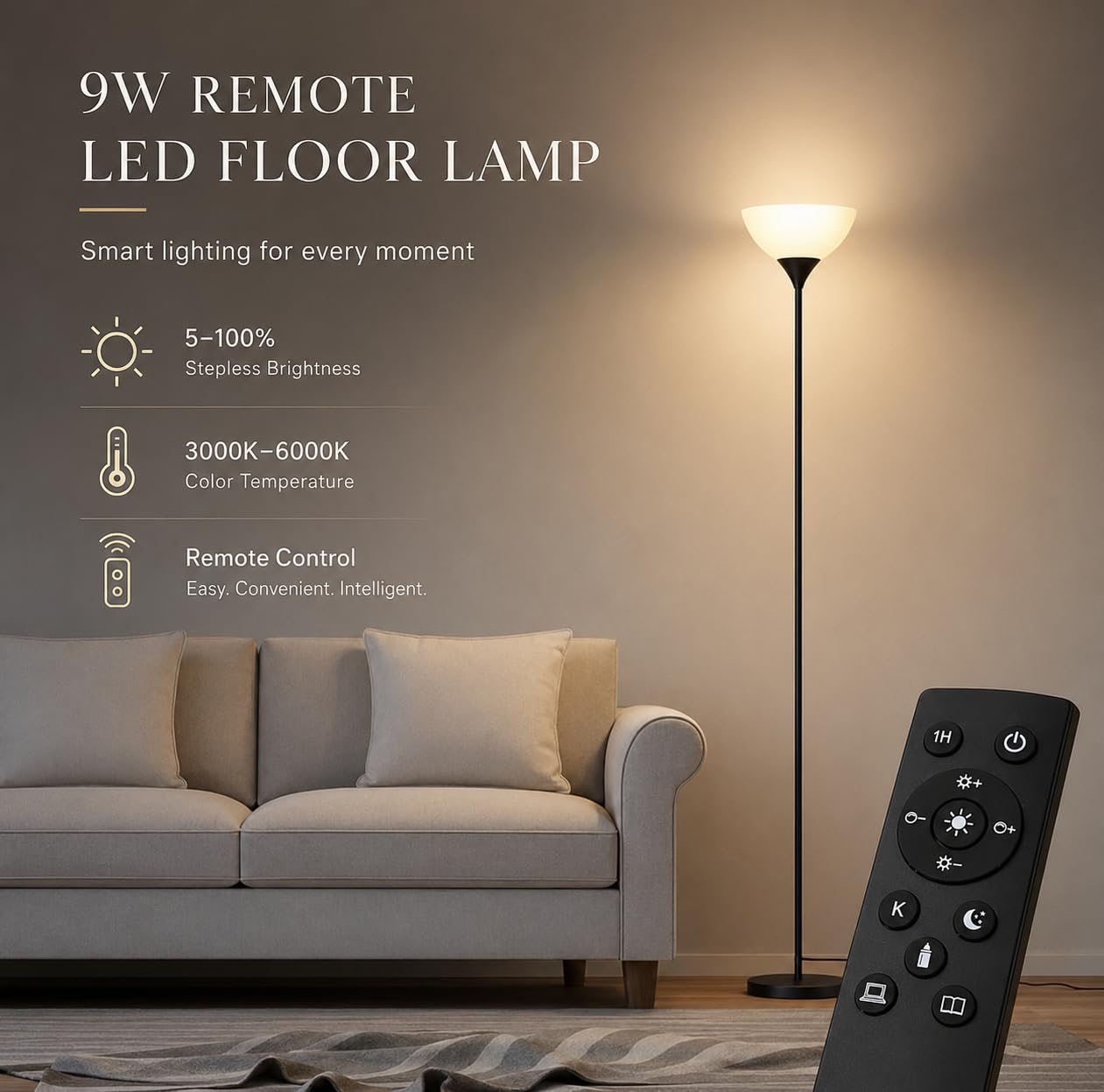 PESRAE color temperature scale image showing warm to cool settings benefit customizable ambiance