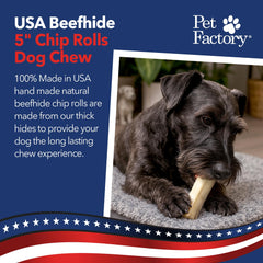 Pet Factory close-up of thick rawhide texture highlighting long-lasting chewability