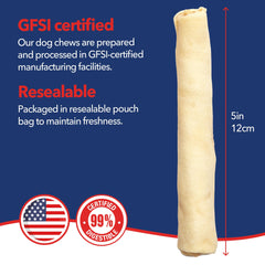Pet Factory 5-inch roll next to ruler showing proper sizing for safety
