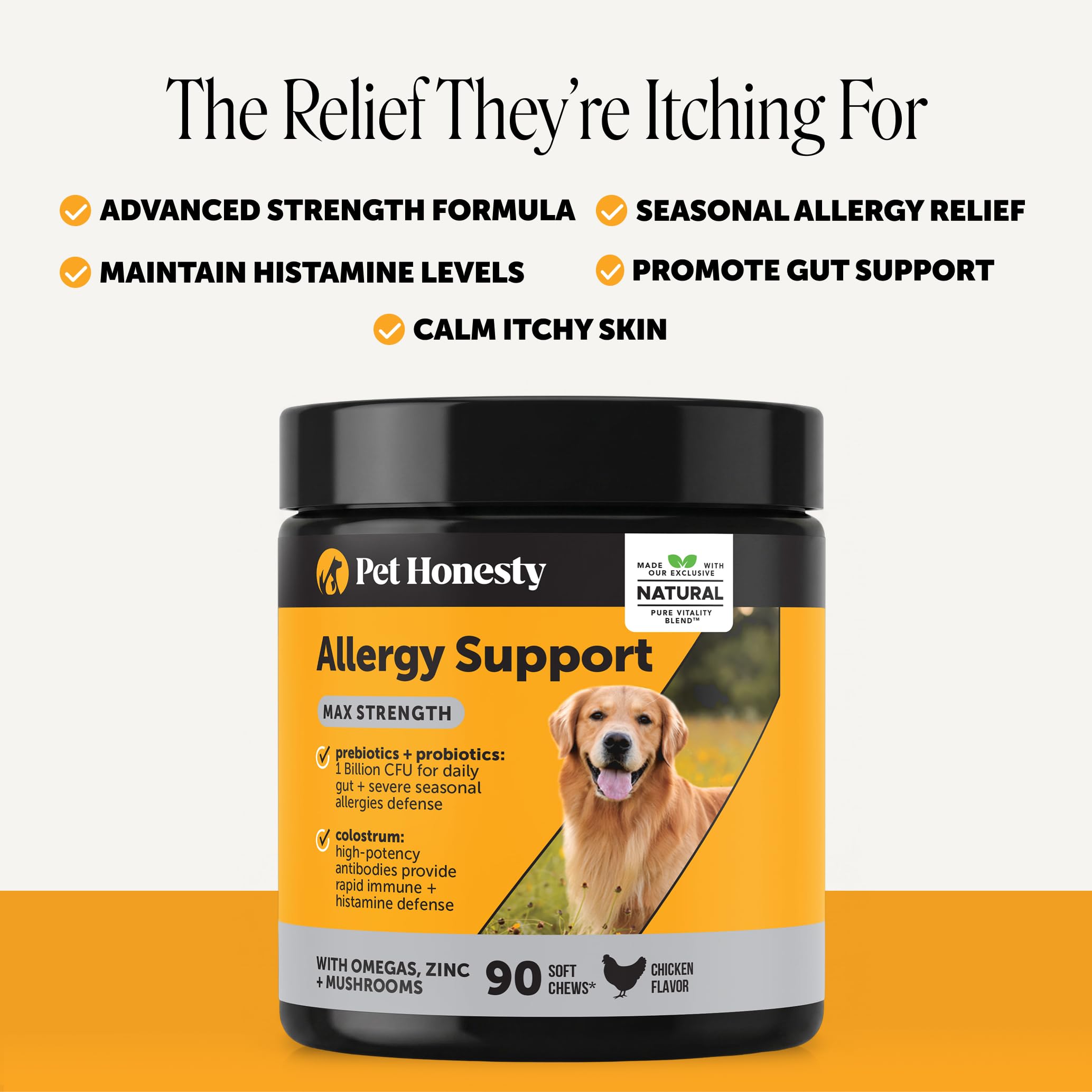 Pet Honesty chicken-flavored chew on hand to show scale and palatability
