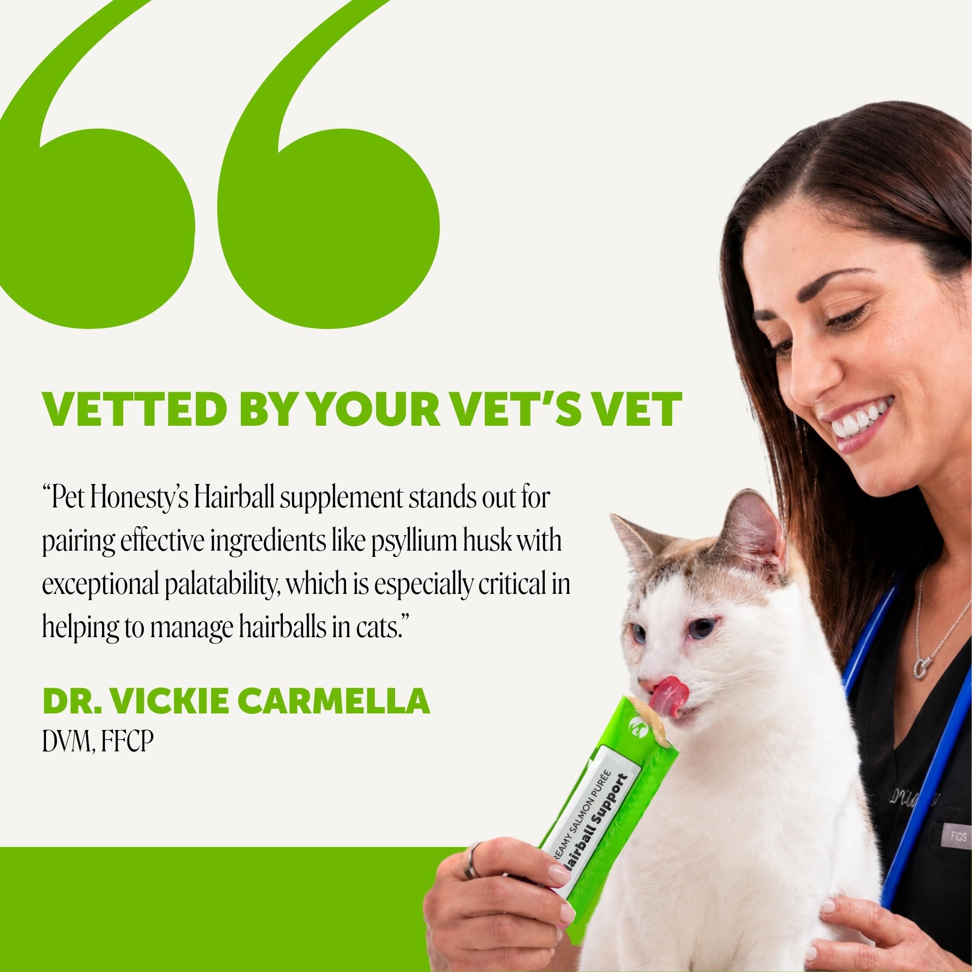 Pet Honesty pouch in hand to show size, simple single-serve convenience