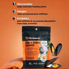 Pet Honesty crumbled chews sprinkled on cat food for simple daily dosing