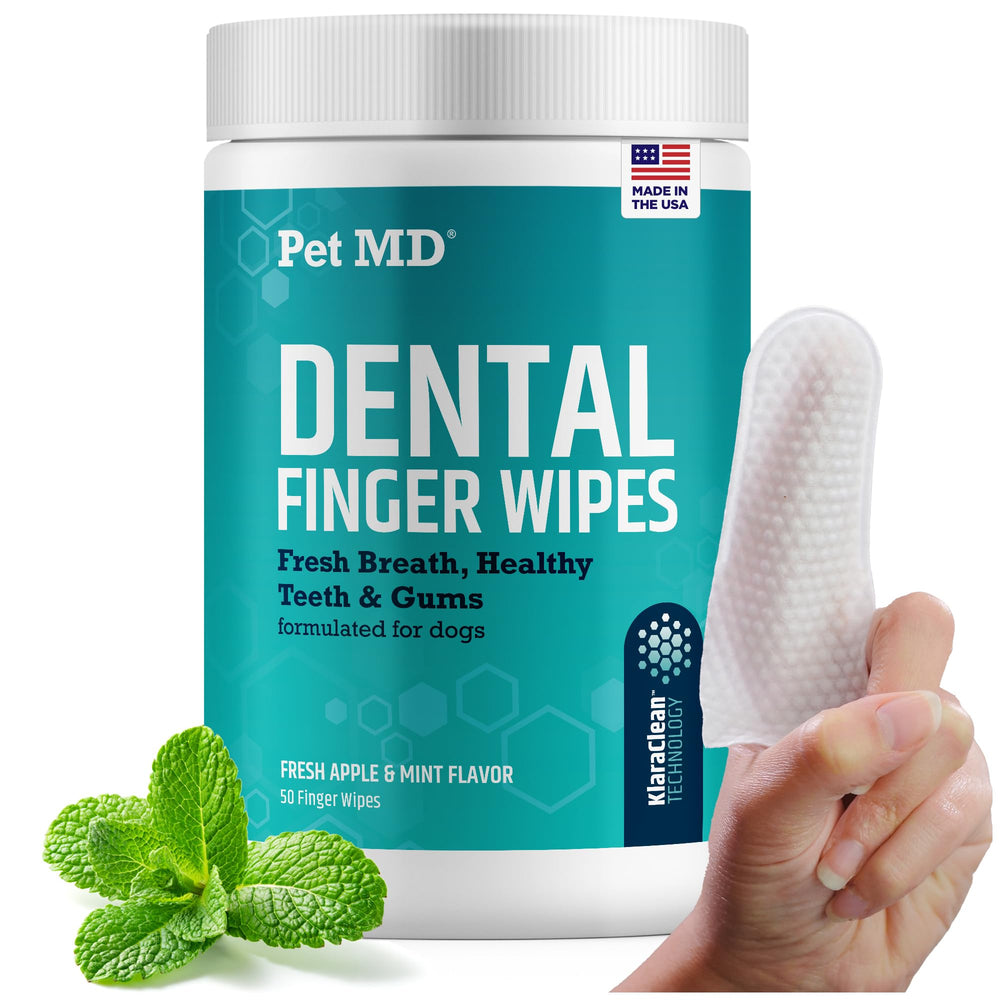 Pet MD front tub showing packaging and fresh apple mint scent for quick identification