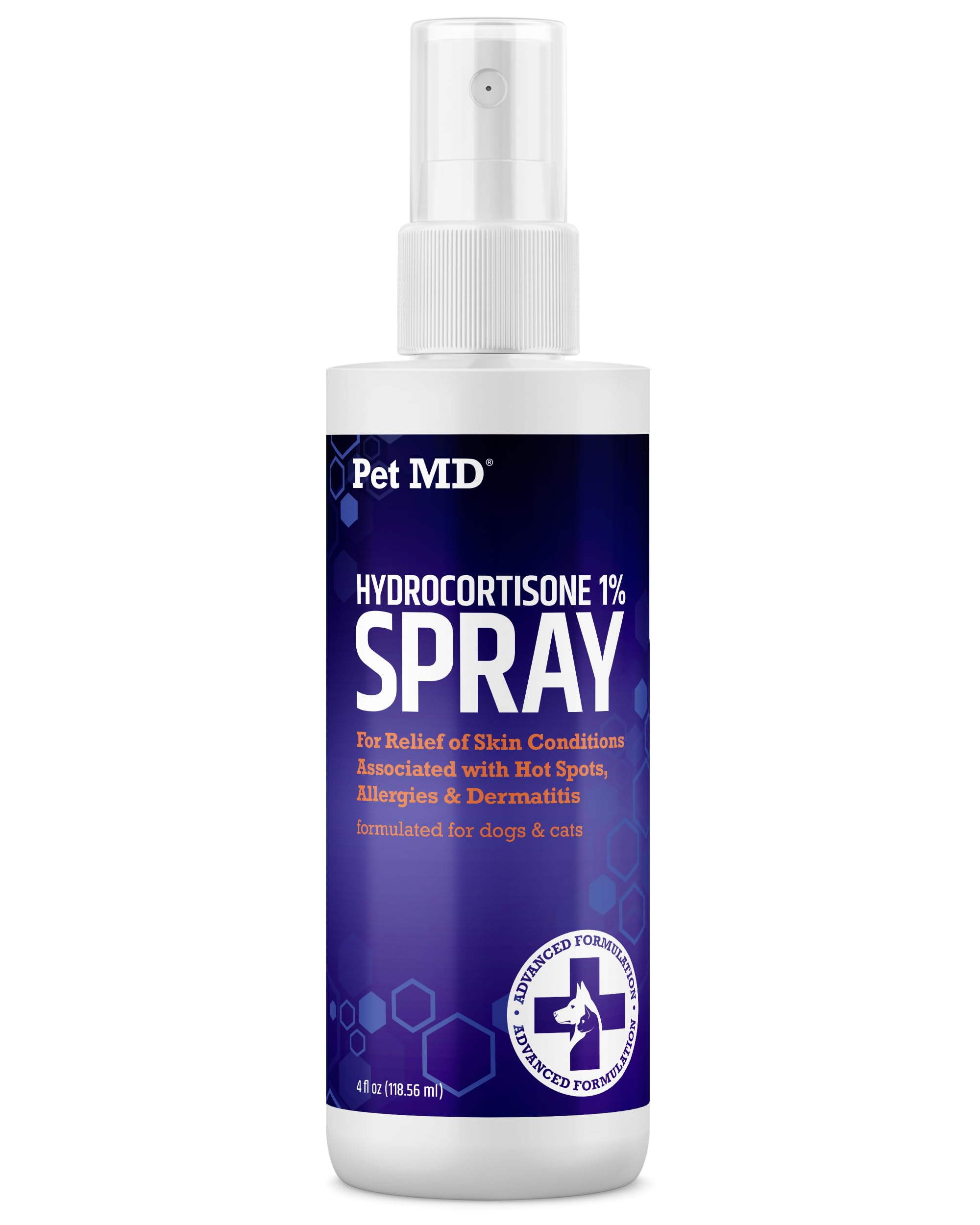 Pet MD front packaging showing 4 oz bottle and product name, clear identification benefit