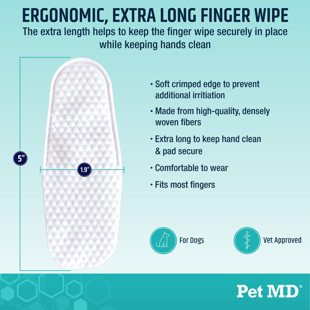 Pet MD wipe next to a coin to show size and portability for travel