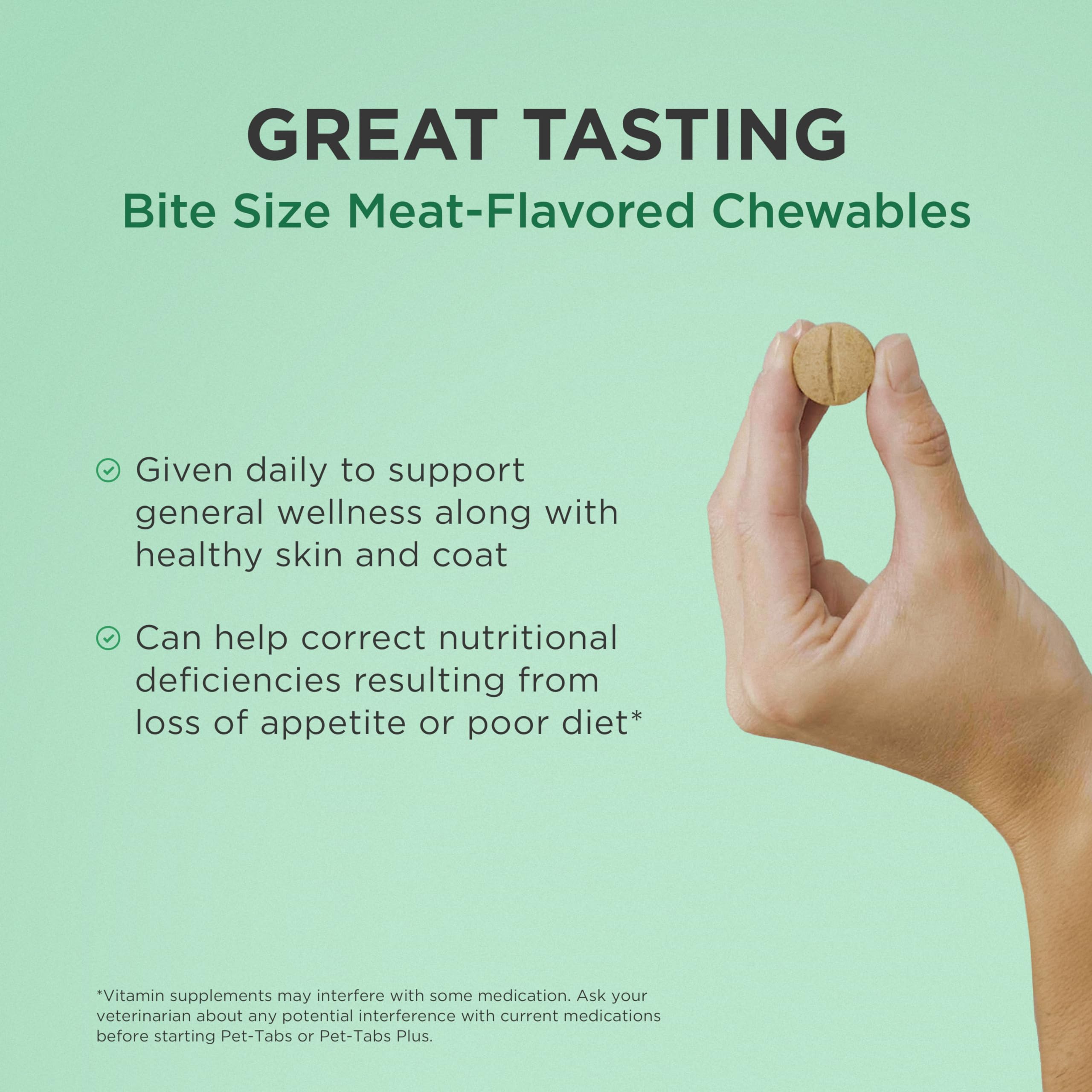 Pet-Tabs served crumbled over food demonstrating simple feeding and acceptance benefit