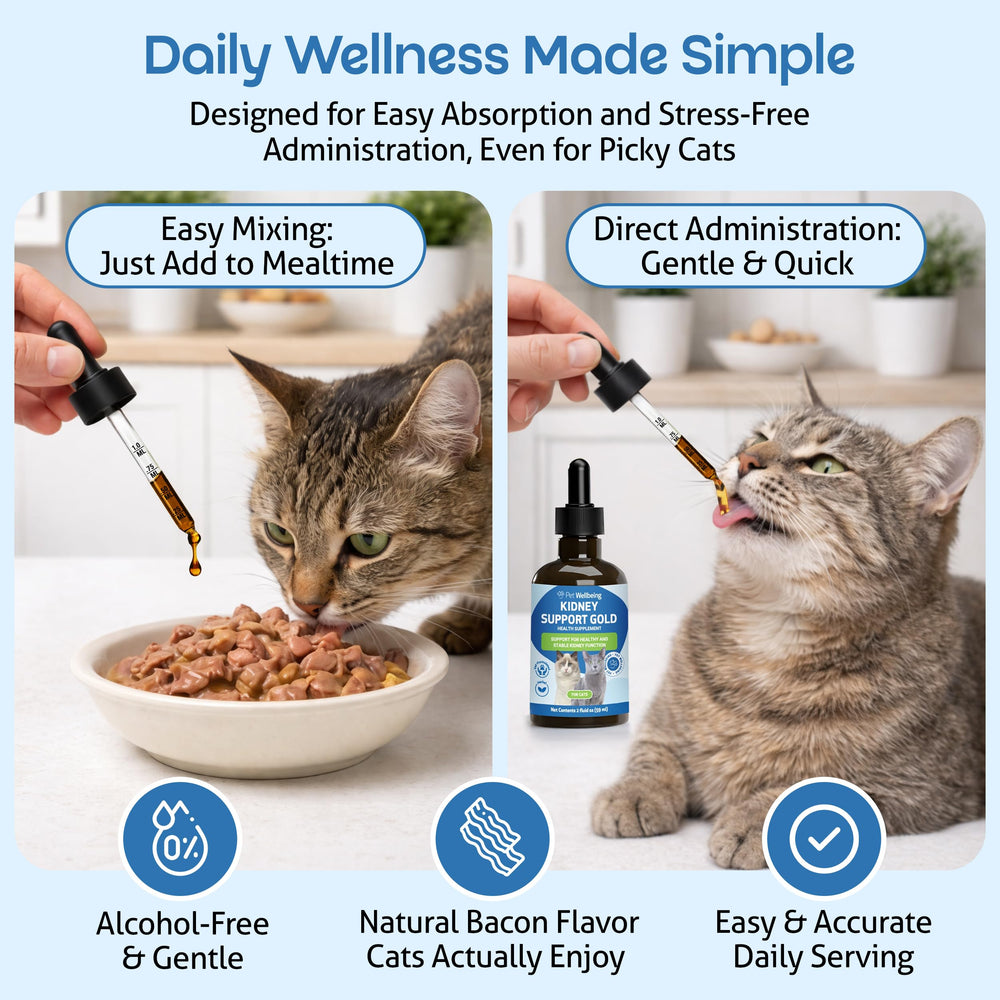 Pet Wellbeing liquid texture shown to highlight easy mixing