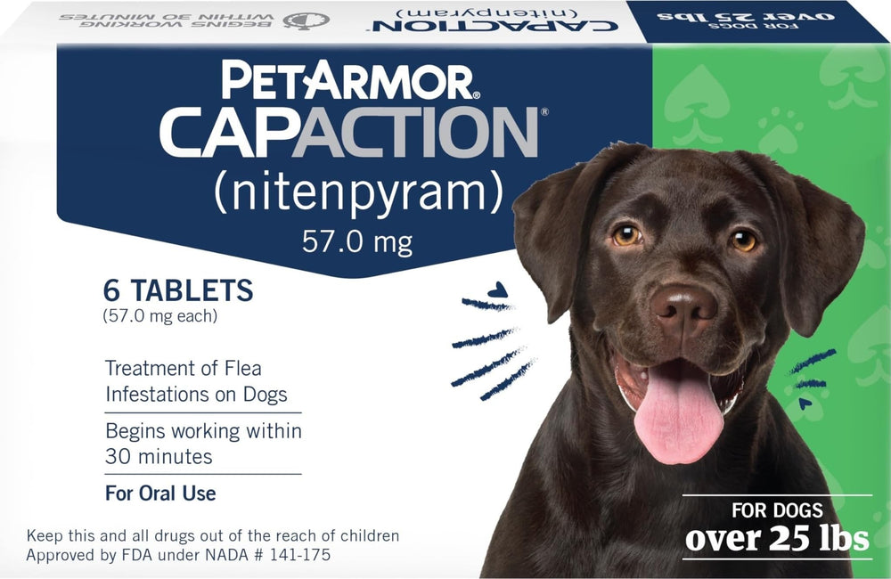 PetArmor CAPACTION front packaging showing product and doses for quick flea relief