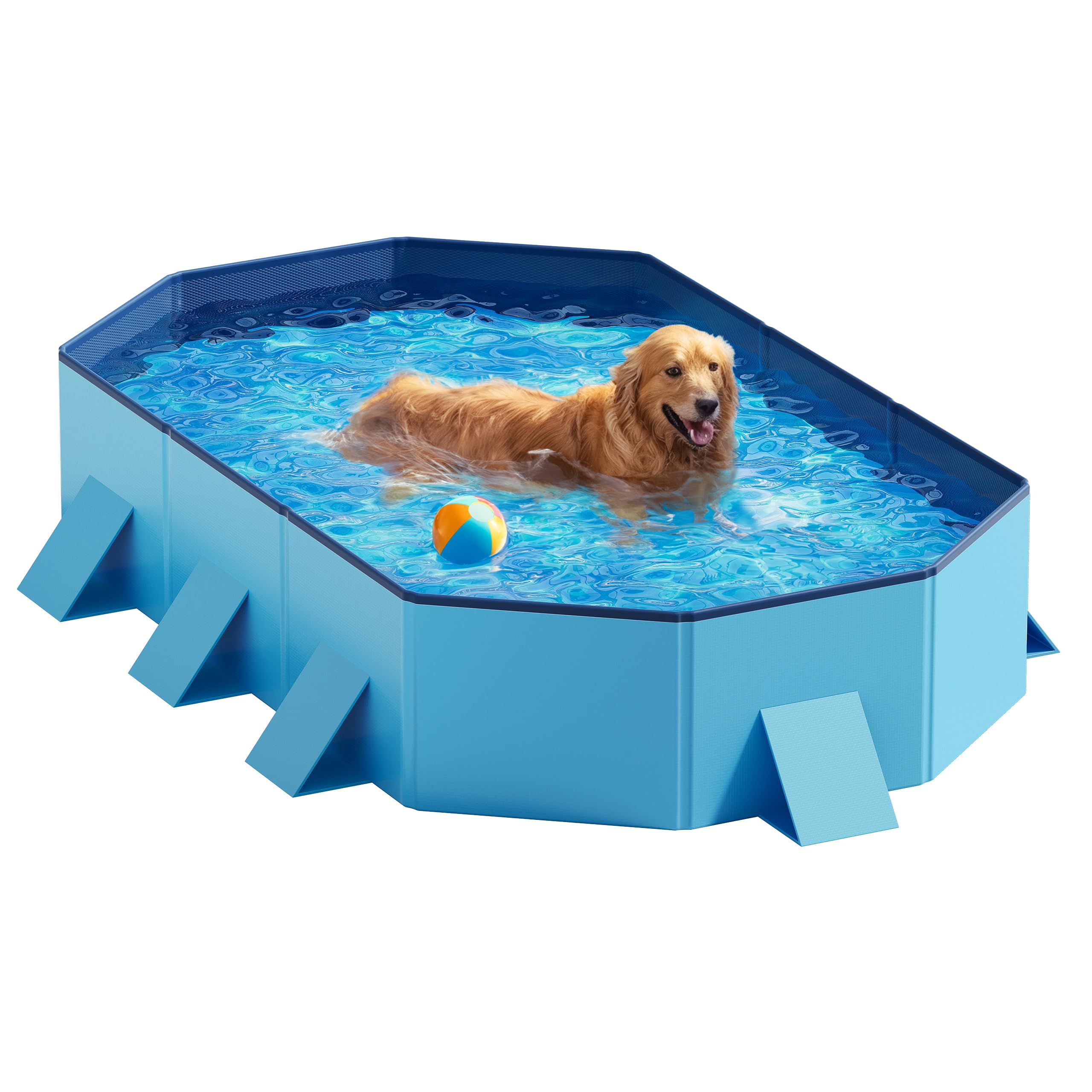 Peteast pool front view showing spacious octagonal play area and easy entry