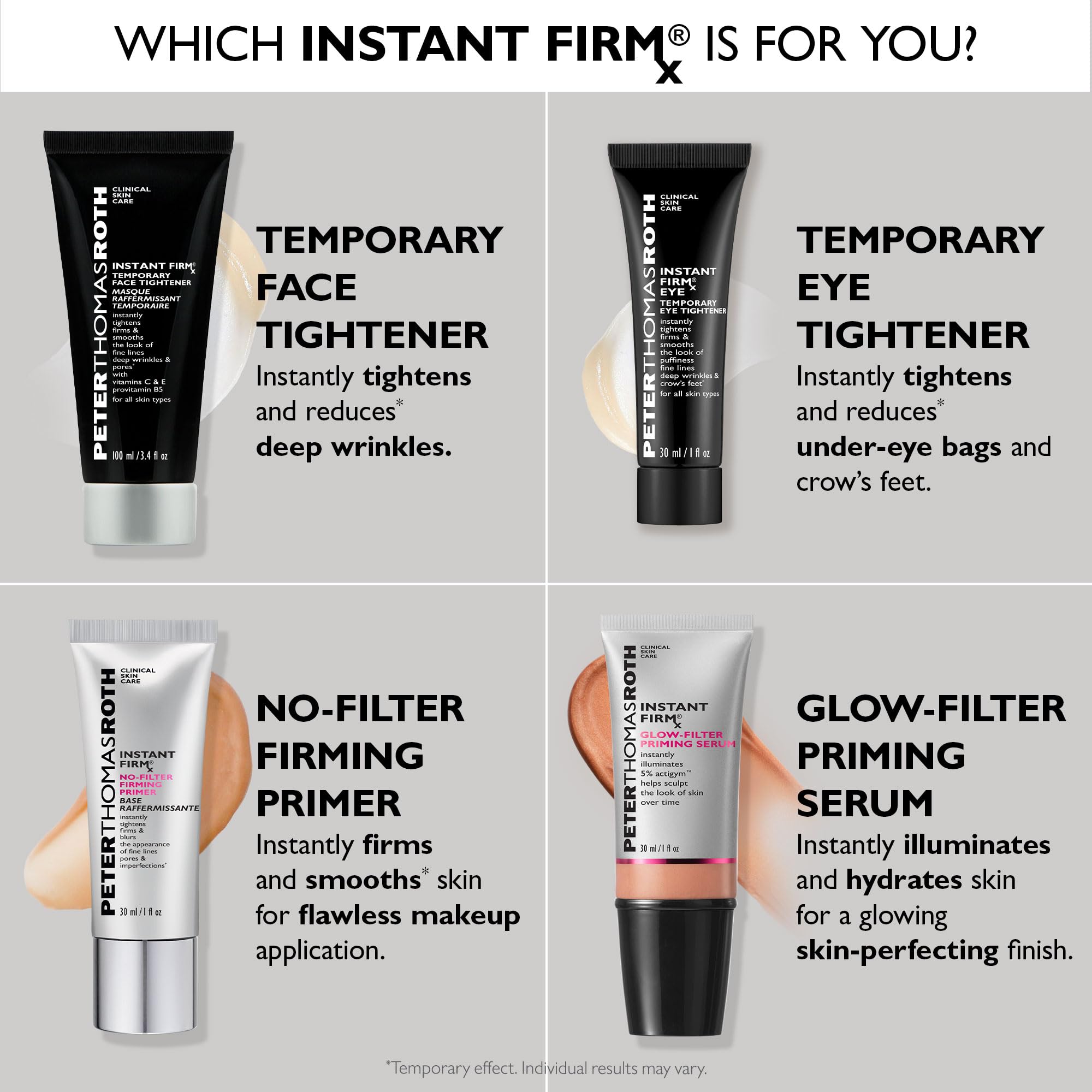 Peter Thomas Roth closeup label showing ingredient and claim details benefit: transparent formulation