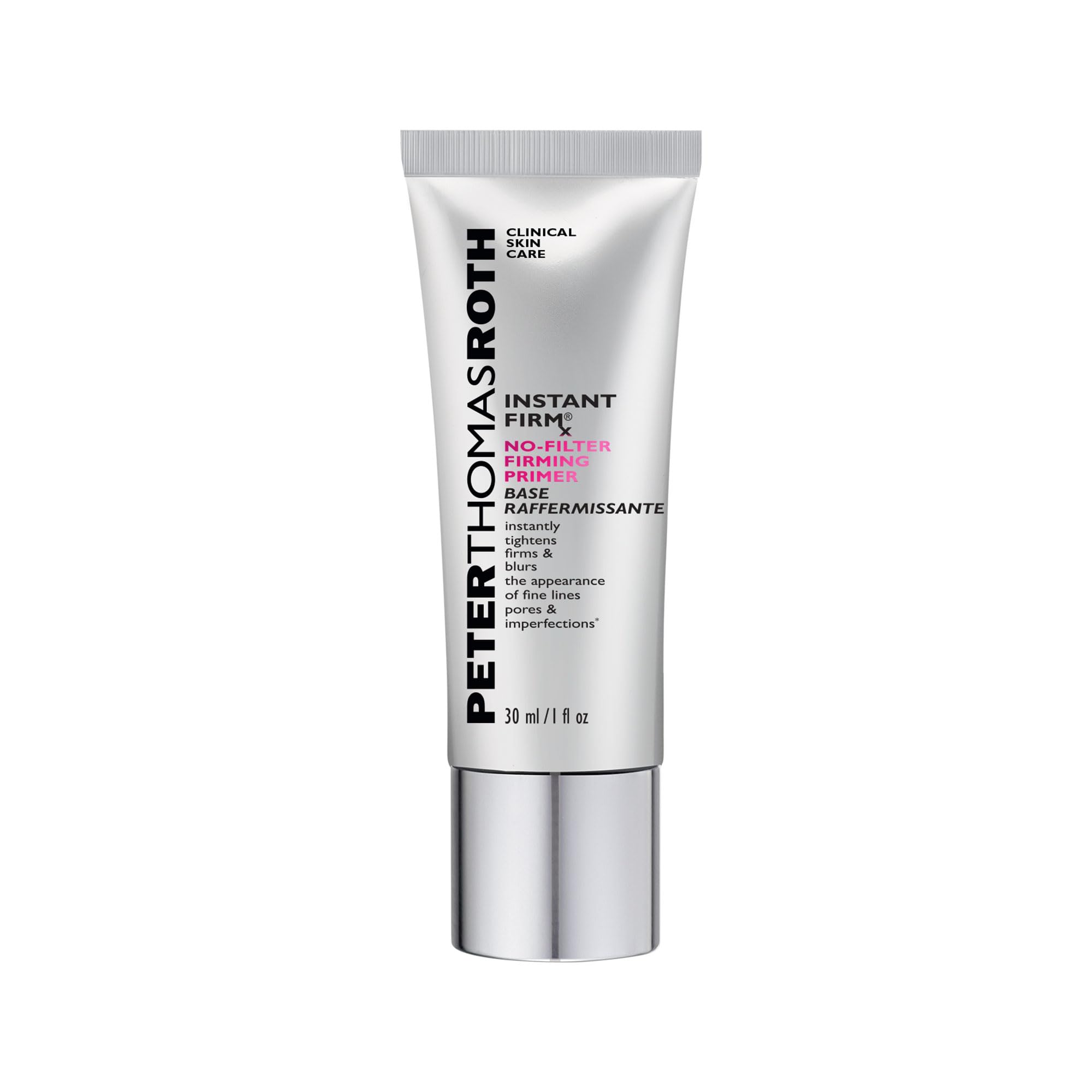 Peter Thomas Roth front packaging showing sleek bottle and branding benefit: instant smoother skin