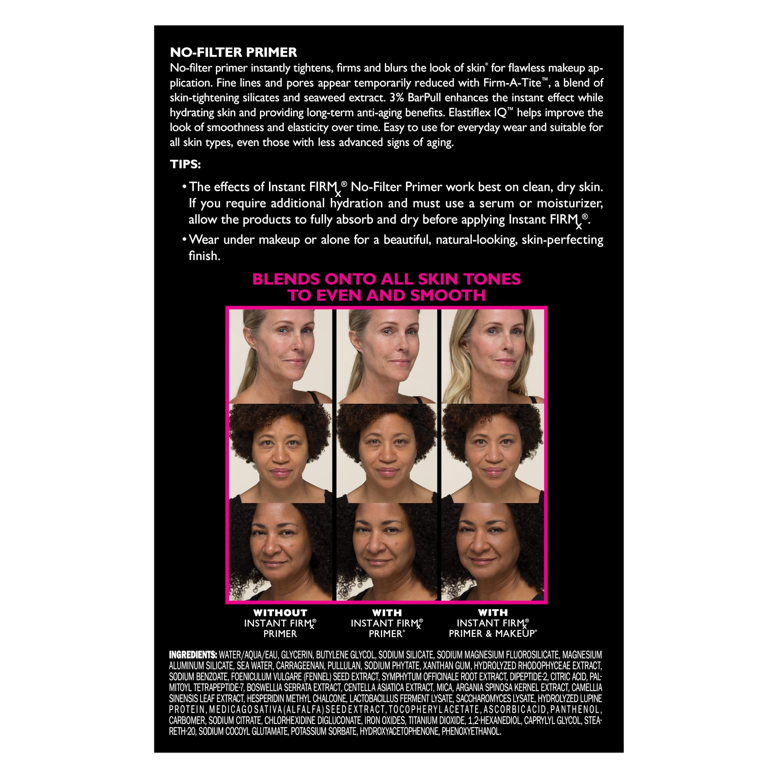 Peter Thomas Roth texture swiped on skin showing lightweight creaminess benefit: easy blending