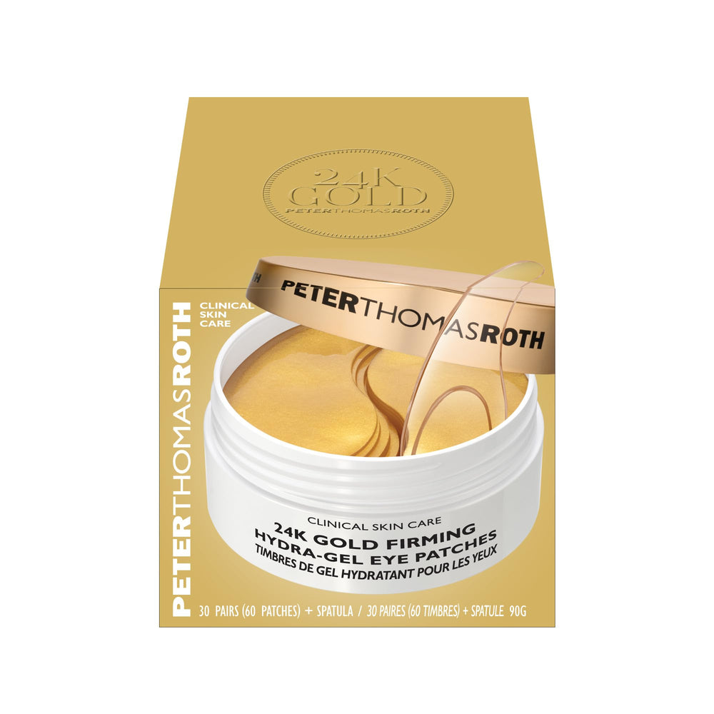 Peter Thomas Roth open jar with stacked hydrogel patches showing easy access and convenience