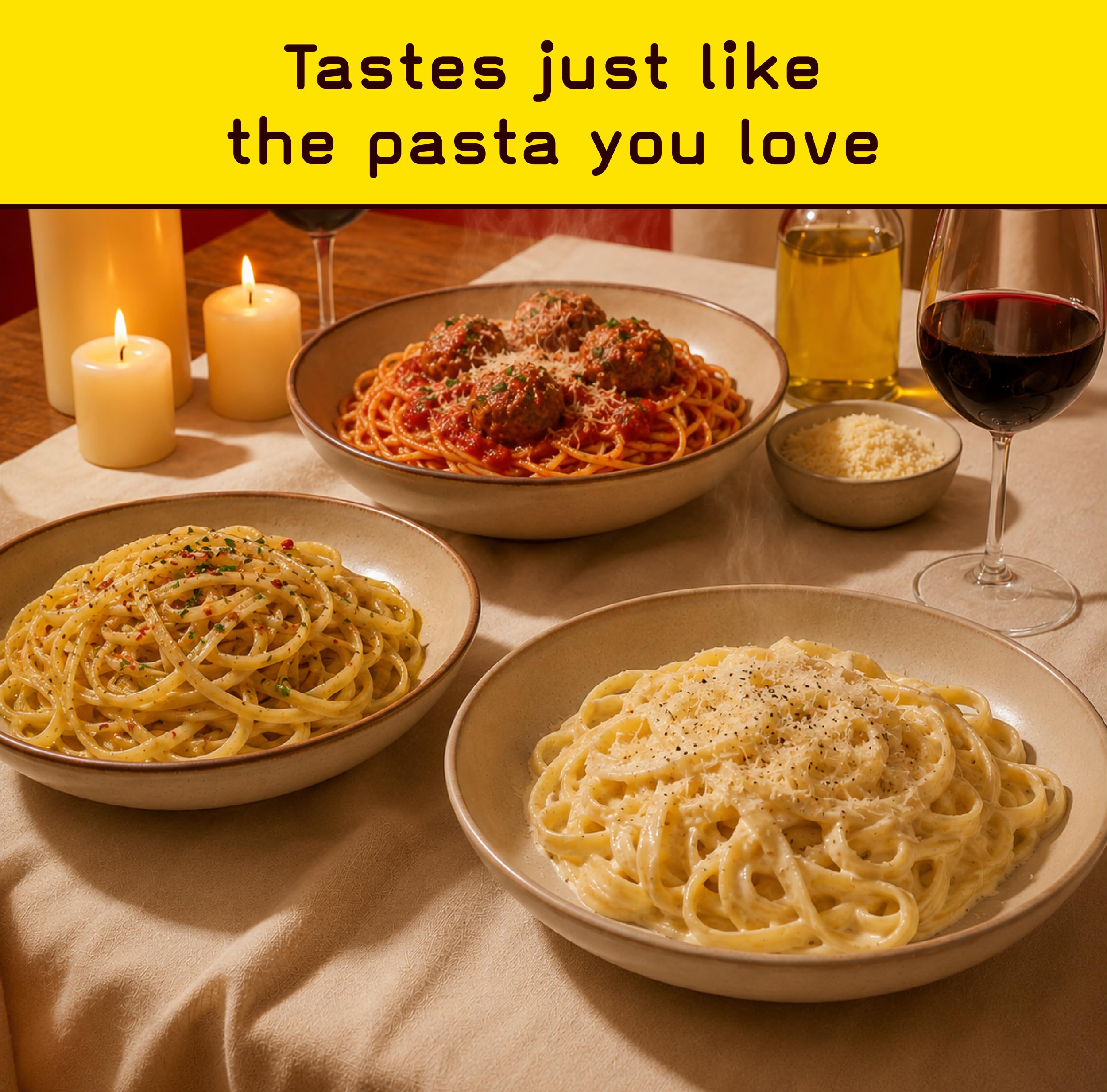 Pete's Pasta linguine side view illustrating consistent thickness