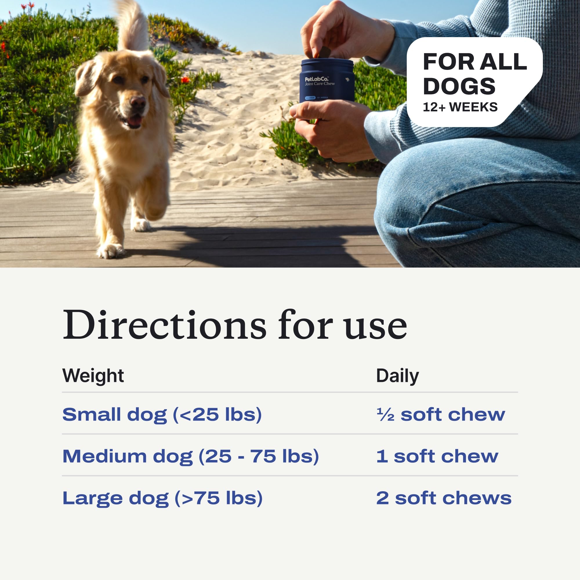 PetLab Co. label close-up displaying nutrition facts and directions