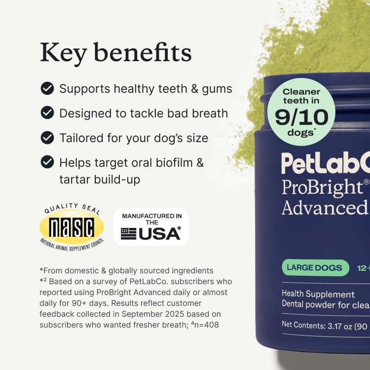 PetLab Co. tub open with scoop showing easy accurate dosing benefit