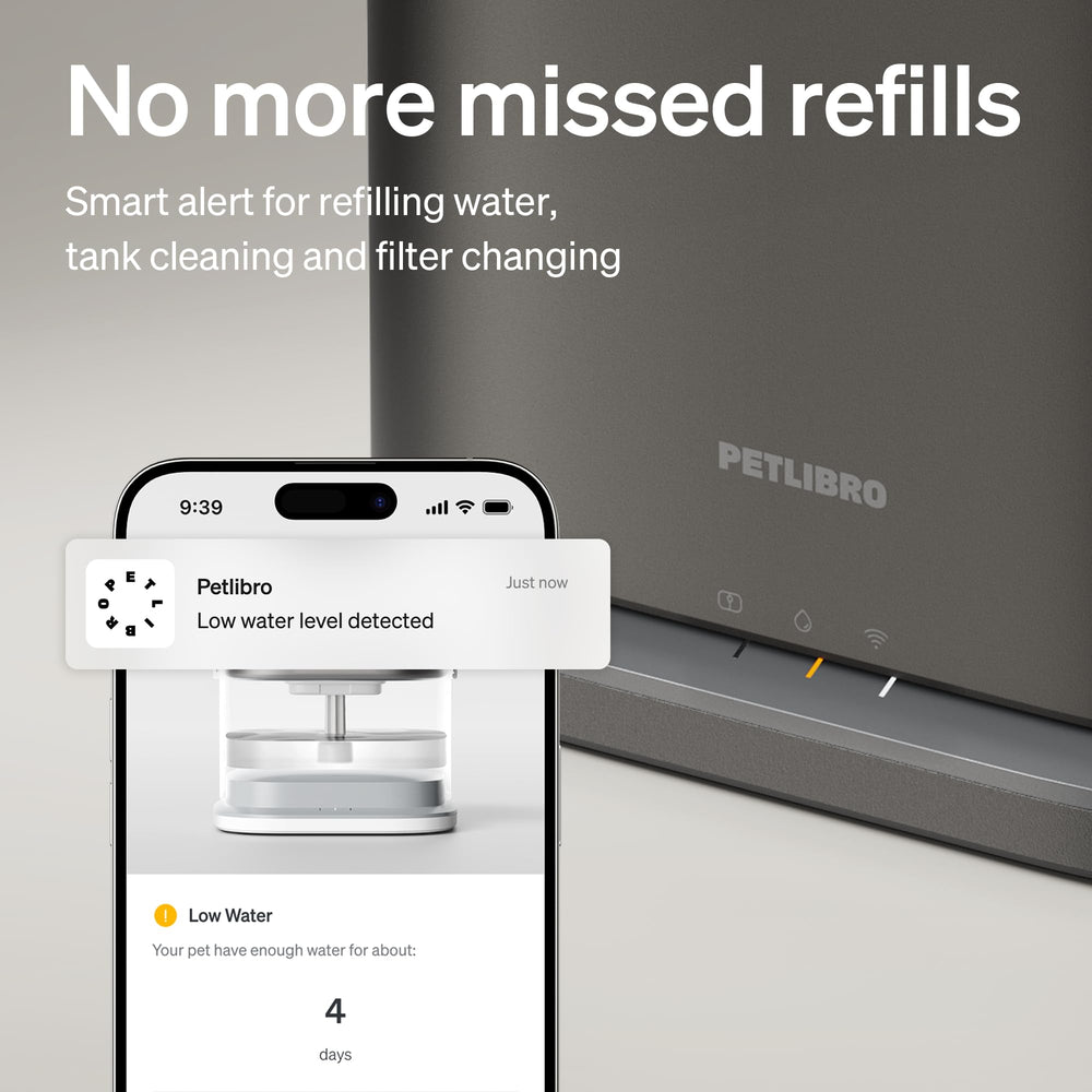 PETLIBRO four-layer filter stack closeup showing effective debris and metal removal