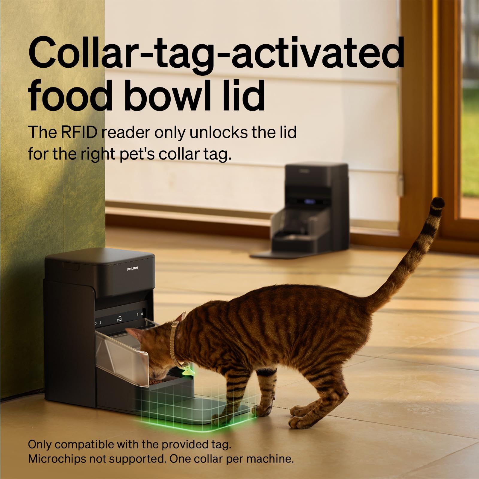 PETLIBRO open lid and bowl revealing secure compartment to prevent stealing