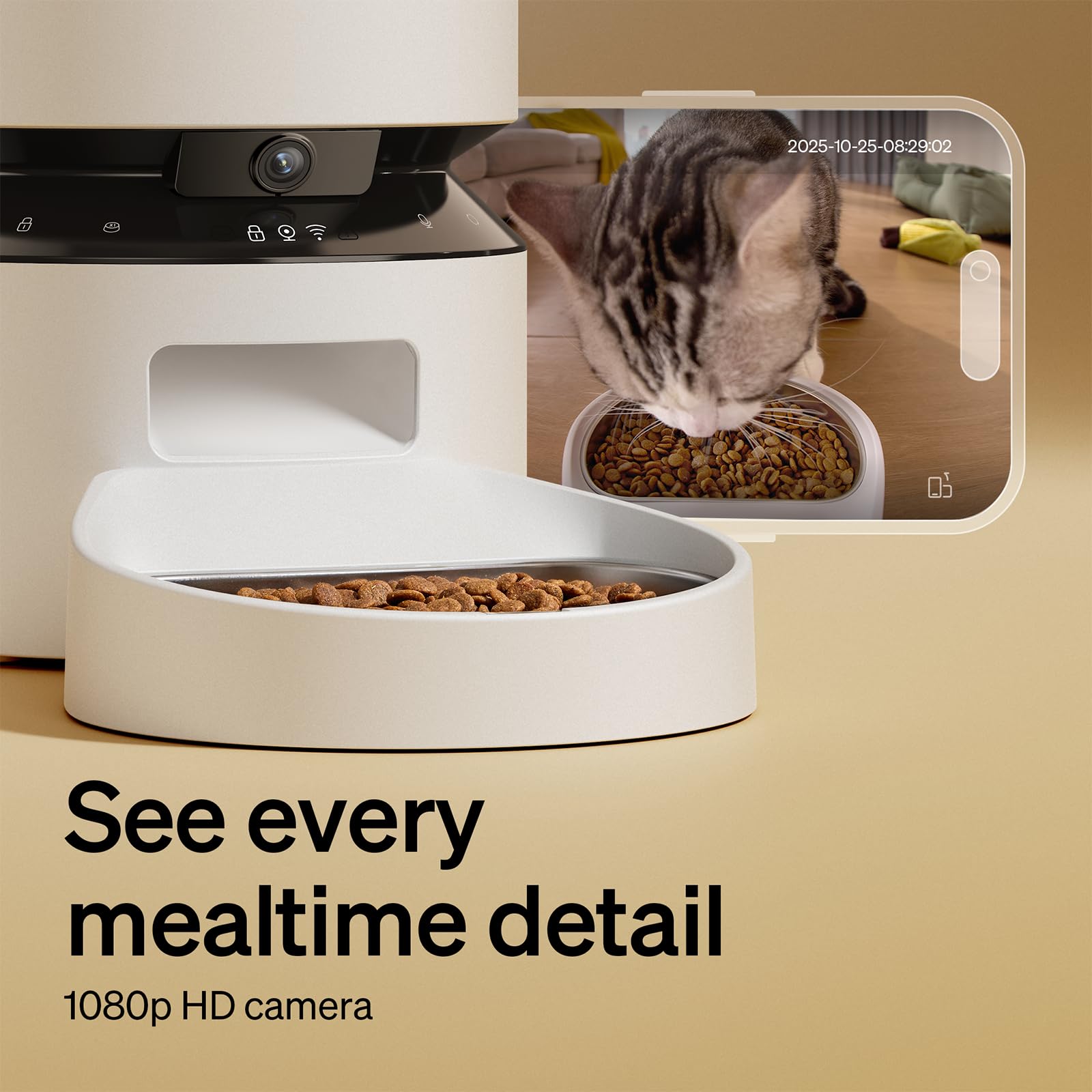 PETLIBRO stainless-steel tray detail highlighting easy-clean durable surface