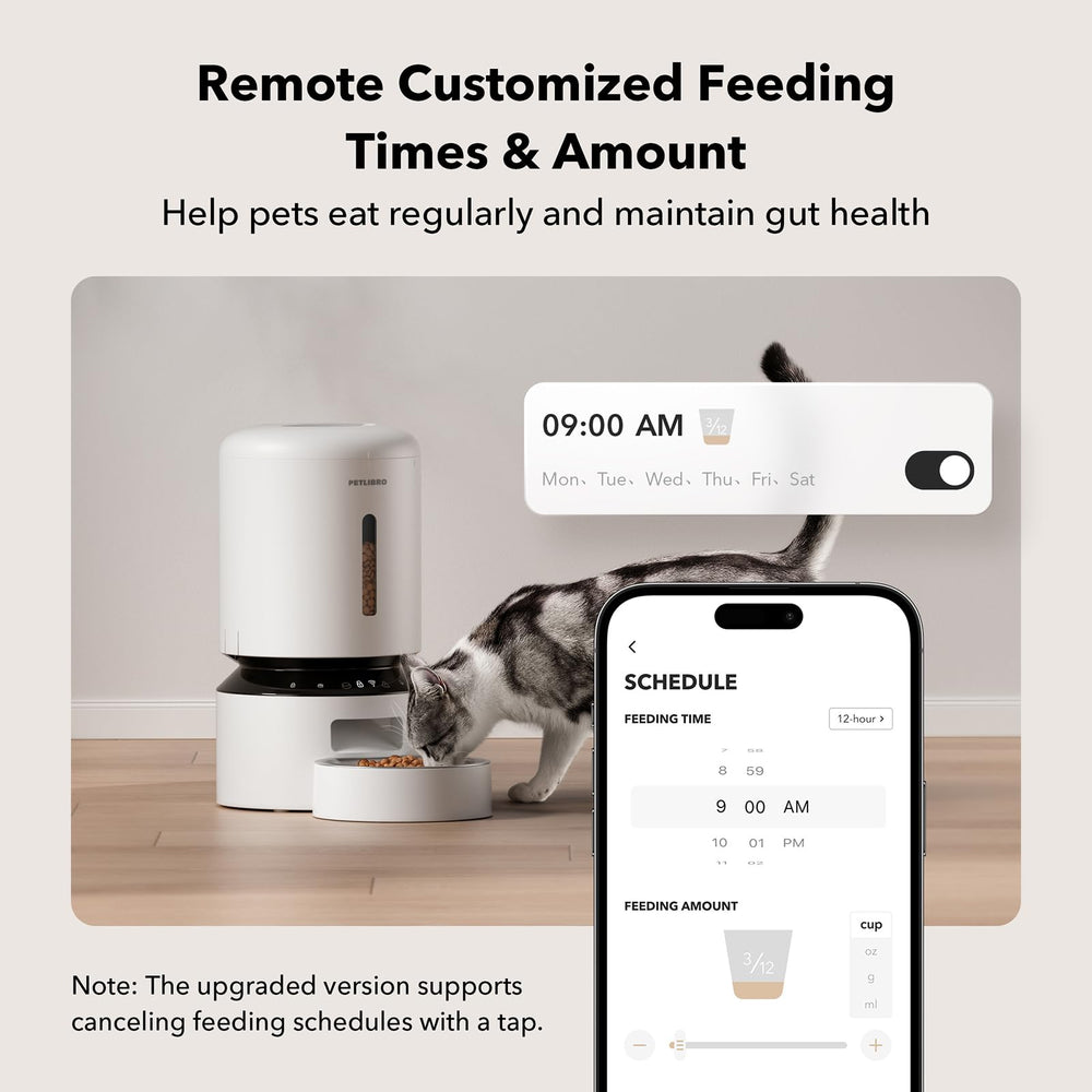 PETLIBRO voice record button for personalized meal calls and comfort