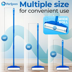 PetLovers roller in use on carpet demonstrating quick large-area hair removal