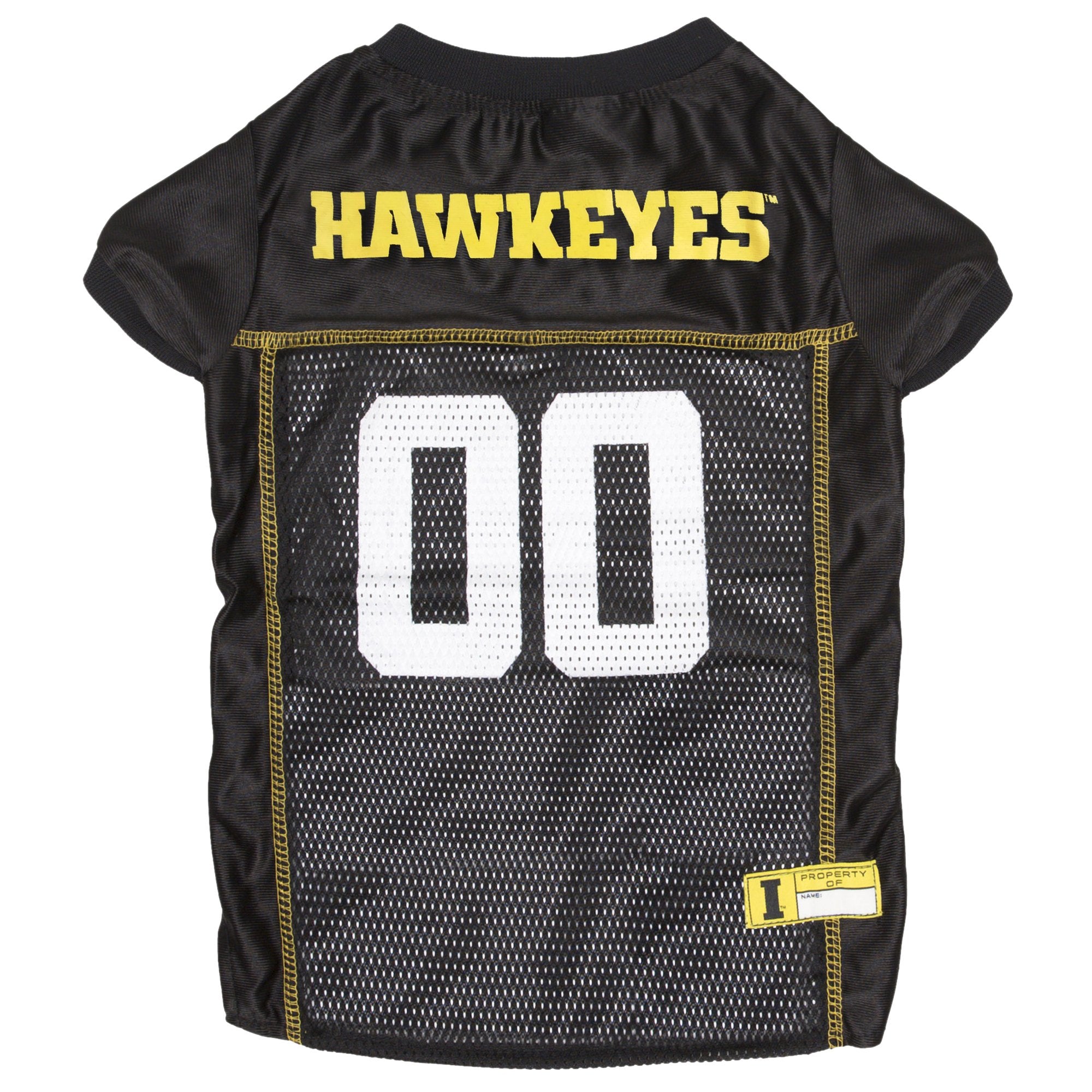 Pets First Iowa Hawkeyes front view showing team logo and Velcro closure for easy dressing