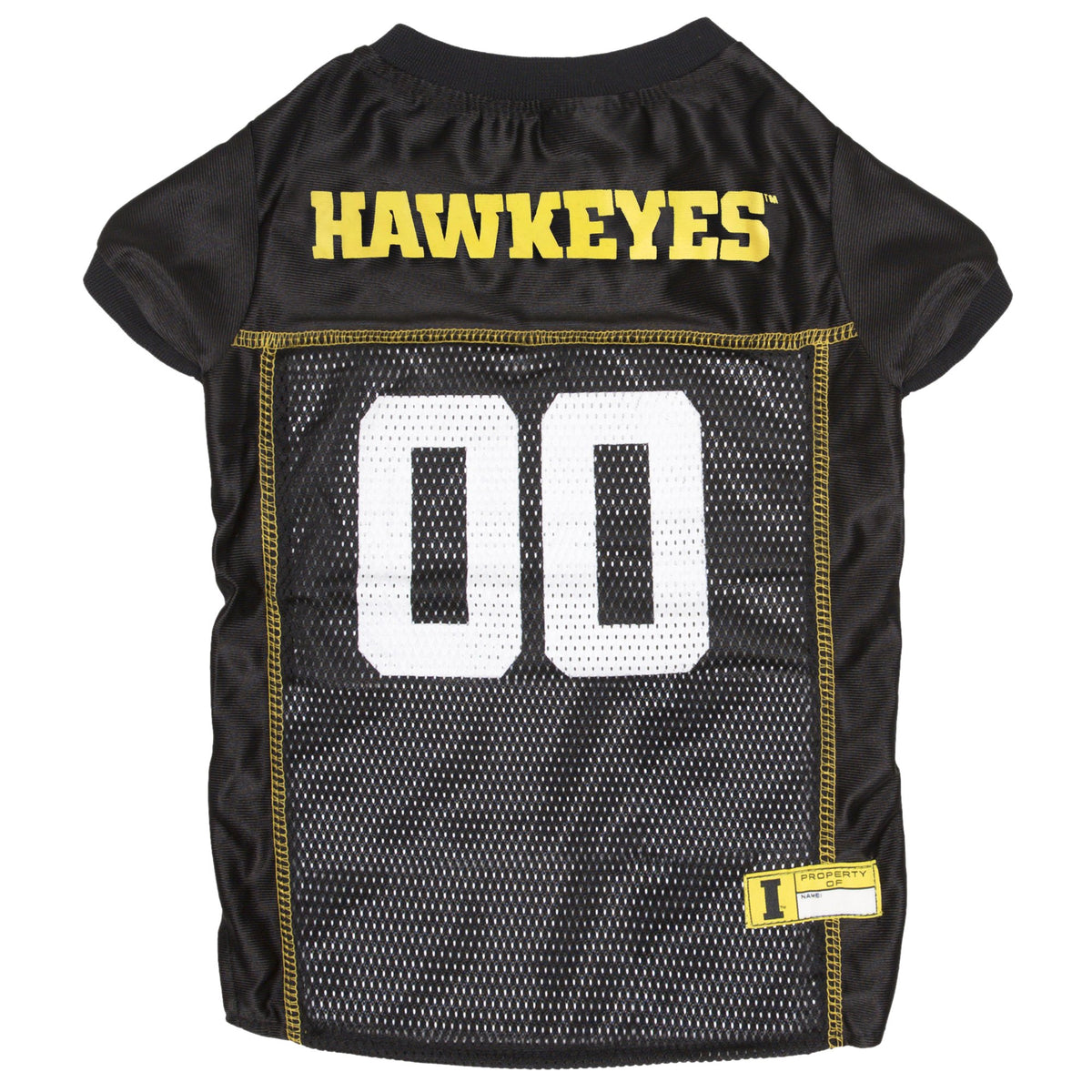 Pets First Iowa Hawkeyes front view showing team logo and Velcro closure for easy dressing