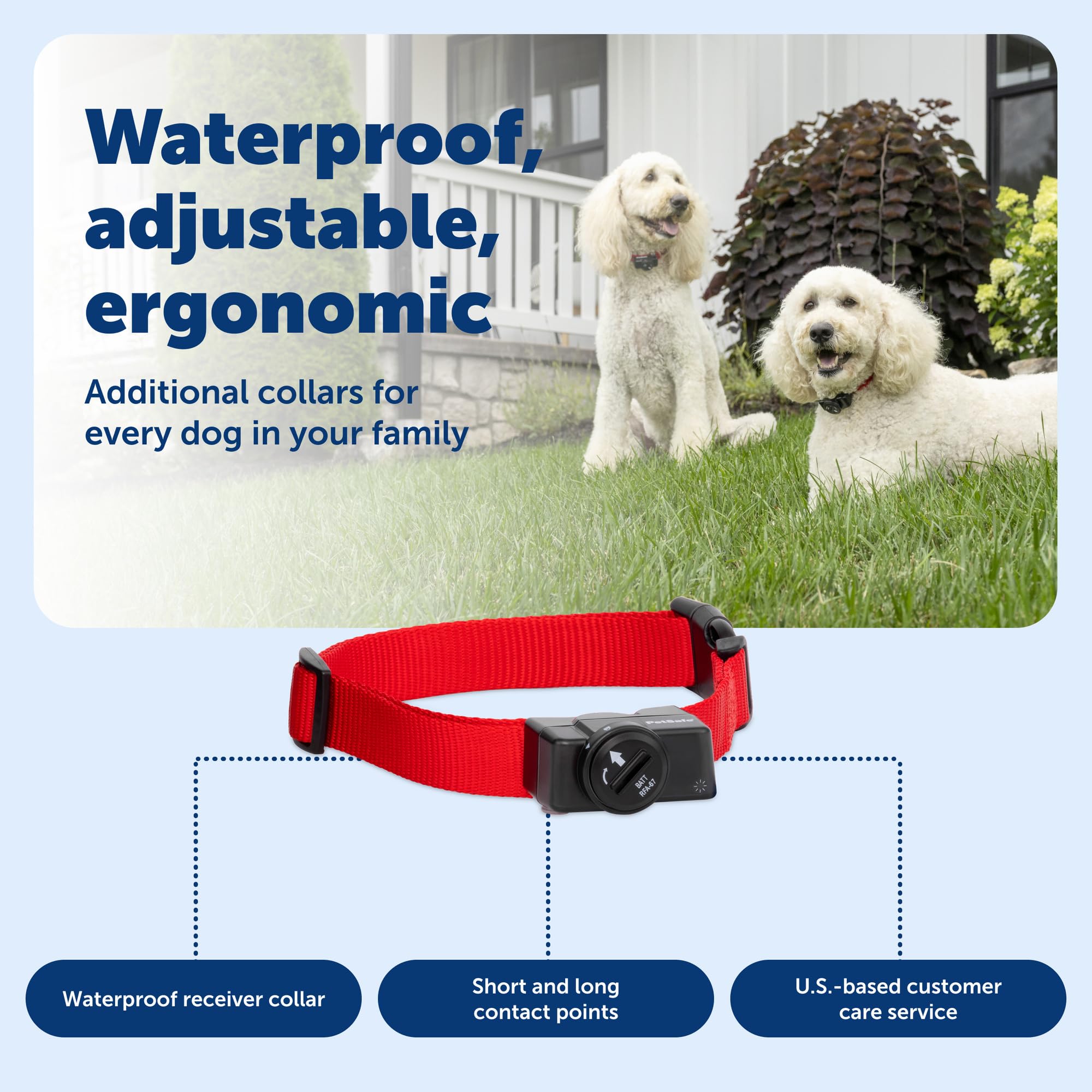 PetSafe collar open battery compartment shows easy battery replacement benefit