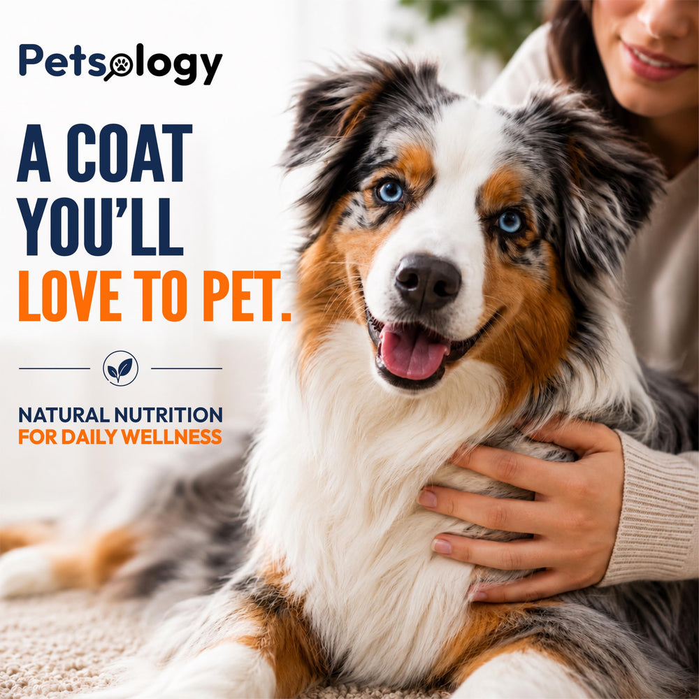 Petsology dog eagerly eating a chew demonstrating palatability benefit