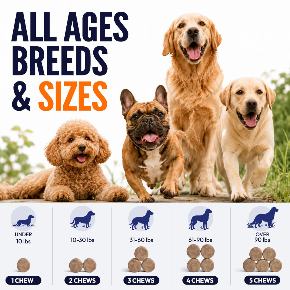 Petsology lifestyle image dog outdoors active, illustrating improved comfort