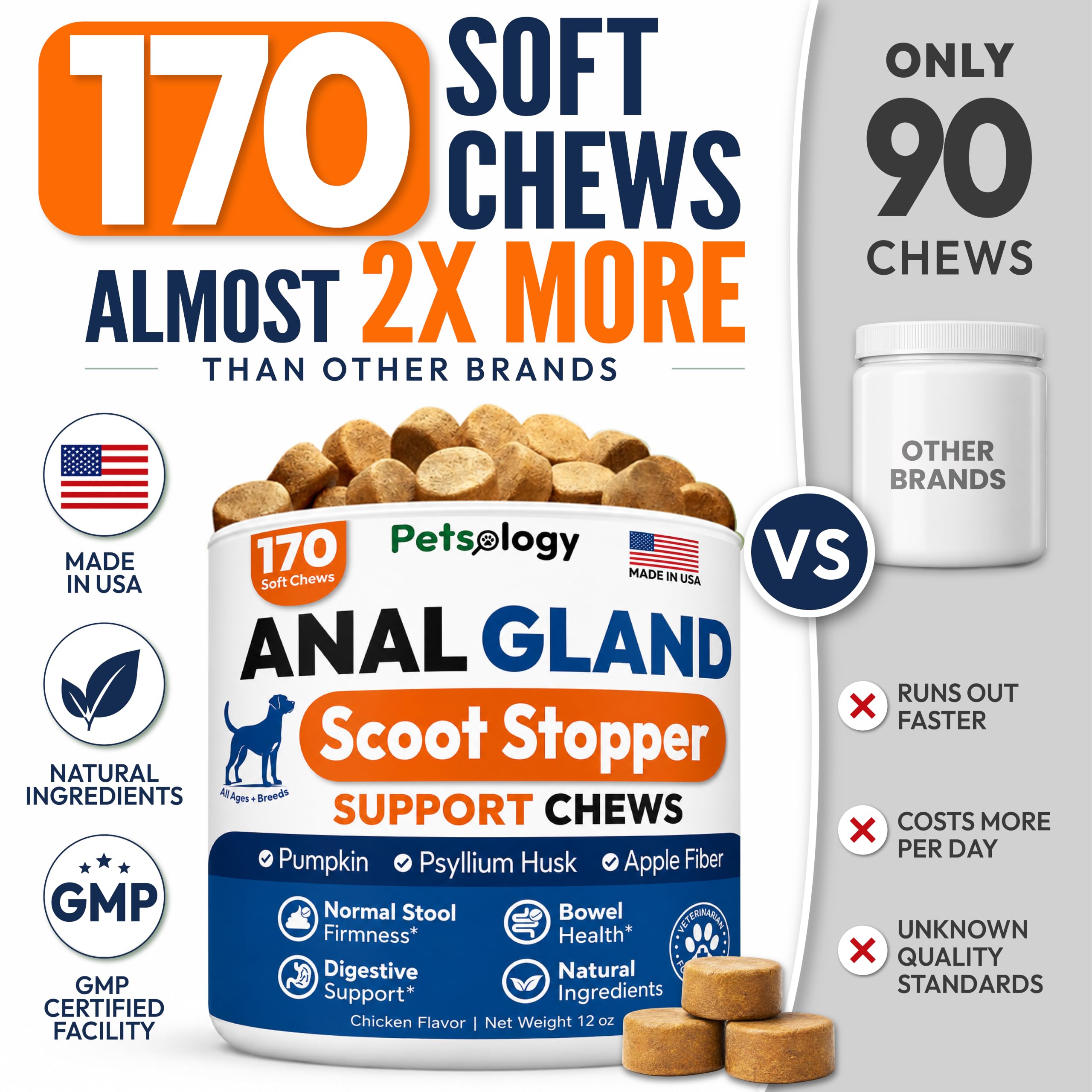 Petsology pumpkin ingredient close-up highlighting natural fiber benefit