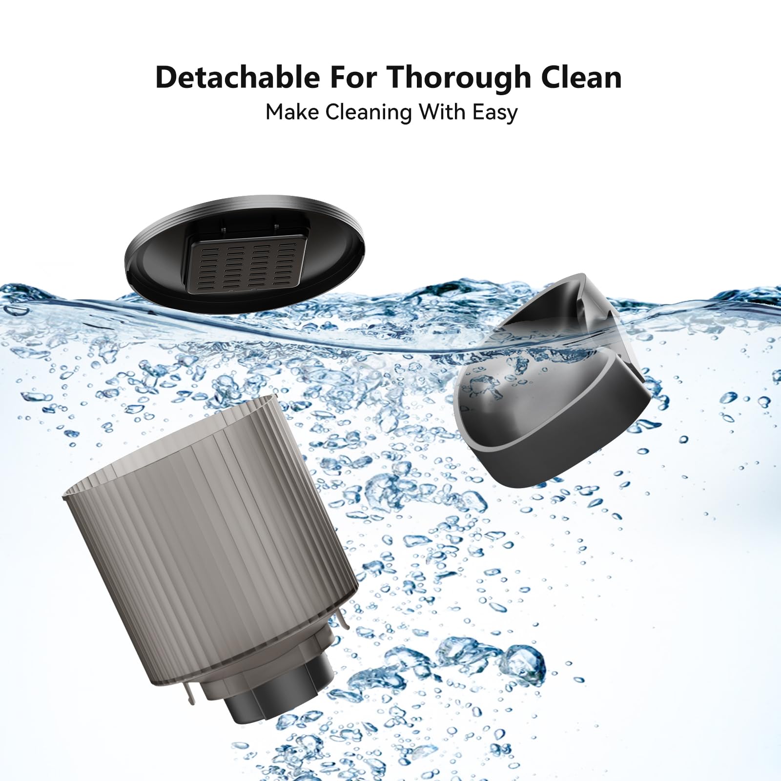 PETULTRA feeder disassembled parts ready for washing, simplifies hygienic cleaning