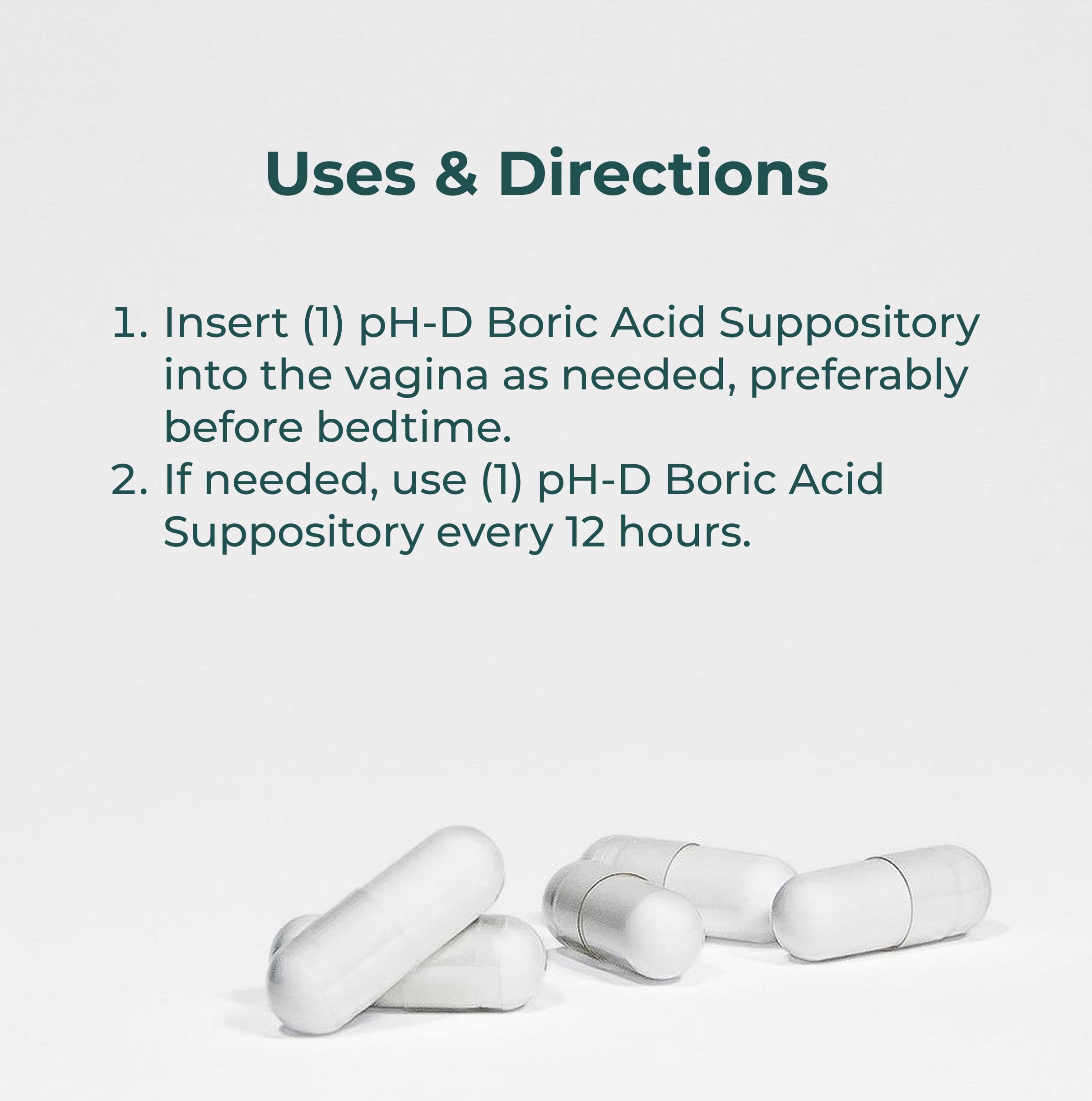 pH-D suppositories beside a ruler to show actual size and count for sizing reassurance