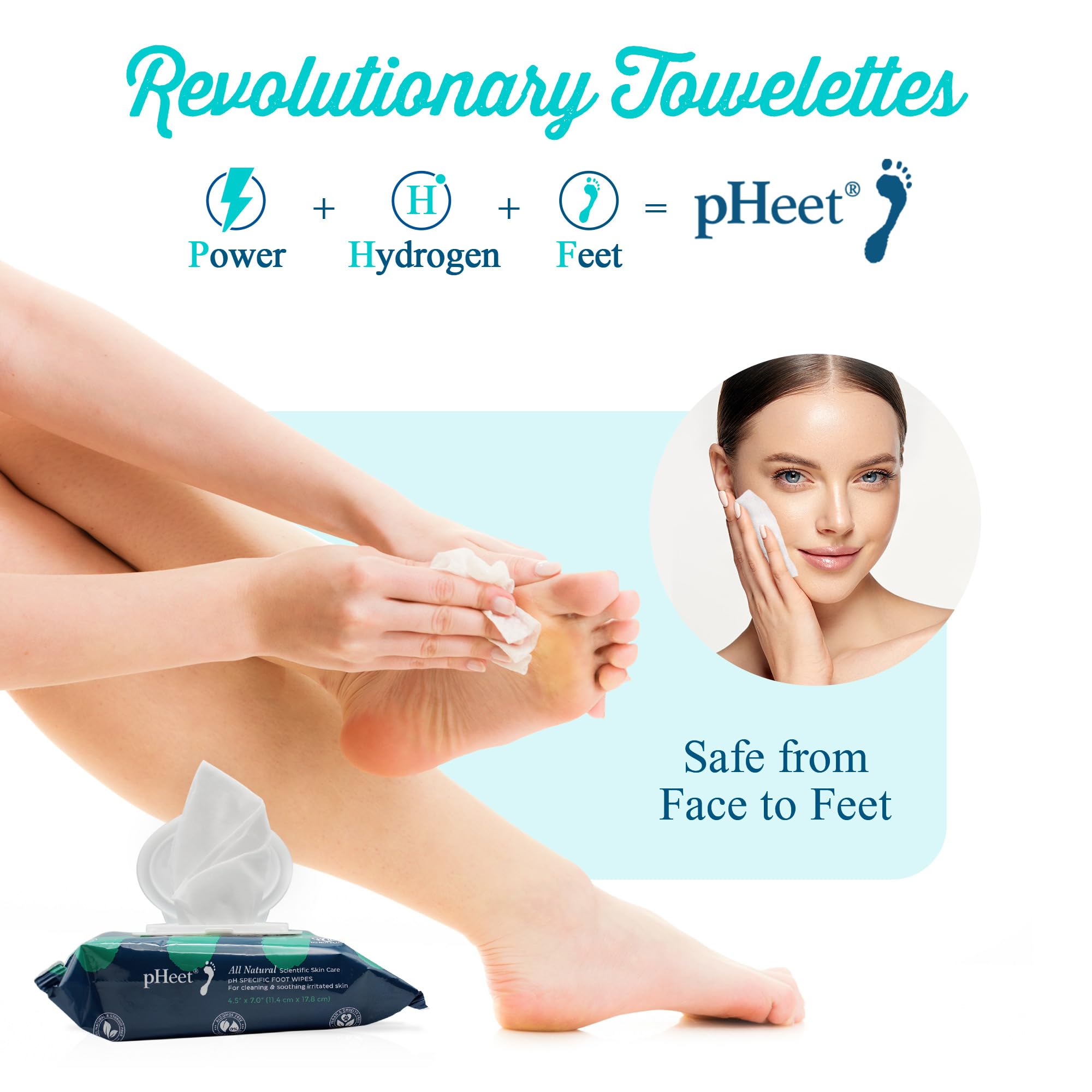 pHeet wipe next to smartphone showing compact size and travel-friendly convenience