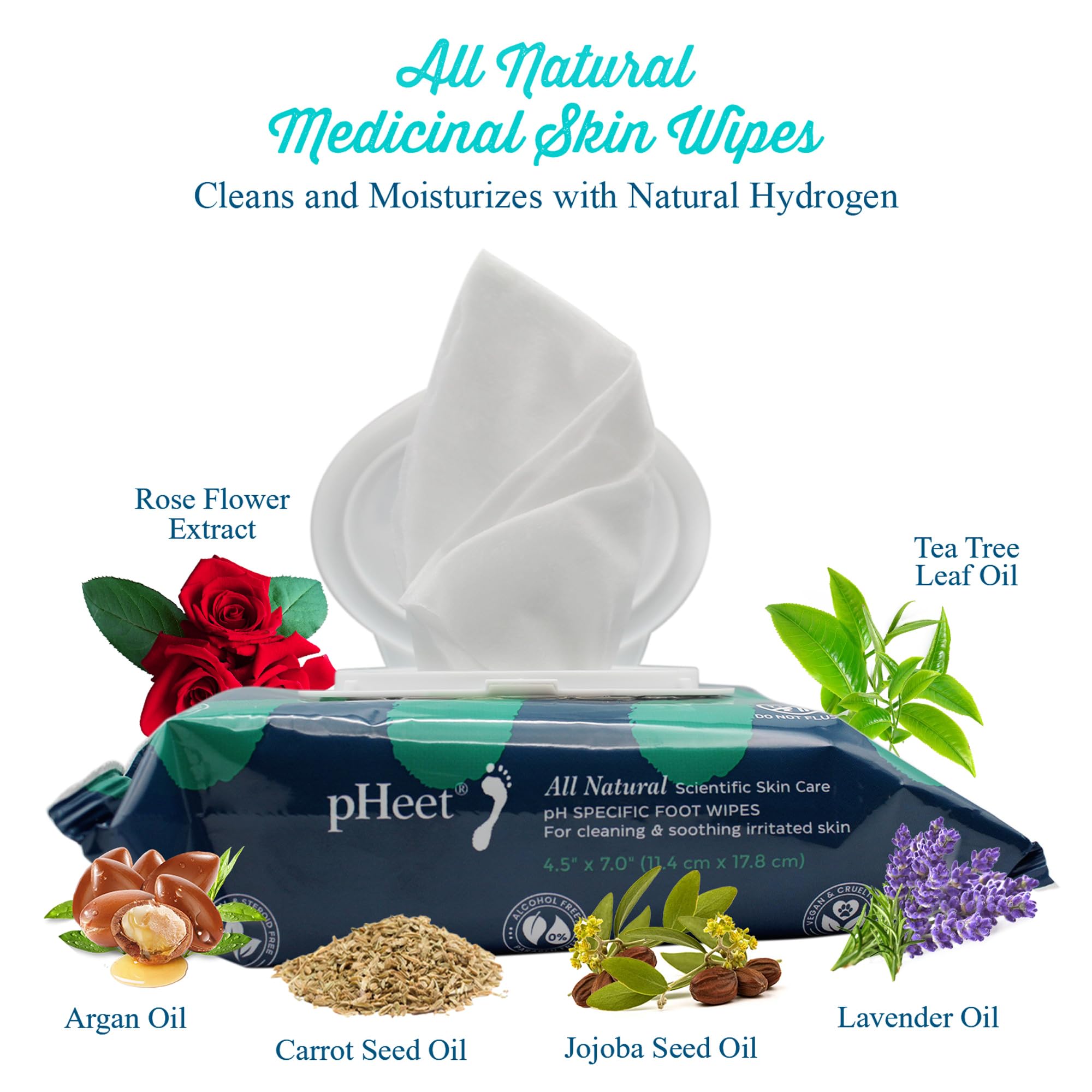 pHeet close-up of wipe texture demonstrating gentle, effective cleansing action