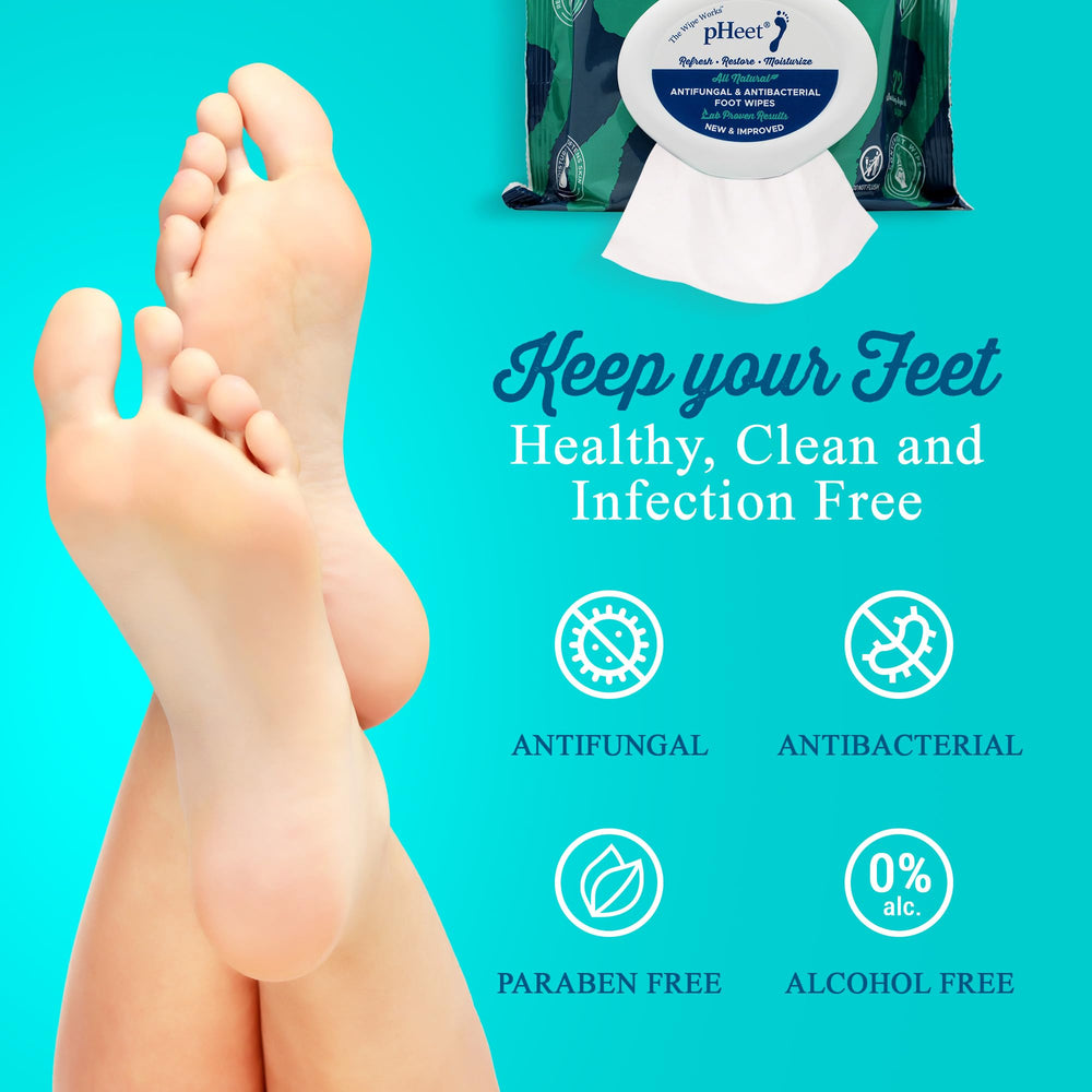 pHeet wipe held in hand showing easy single-use application and portability