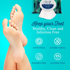 pHeet wipe held in hand showing easy single-use application and portability