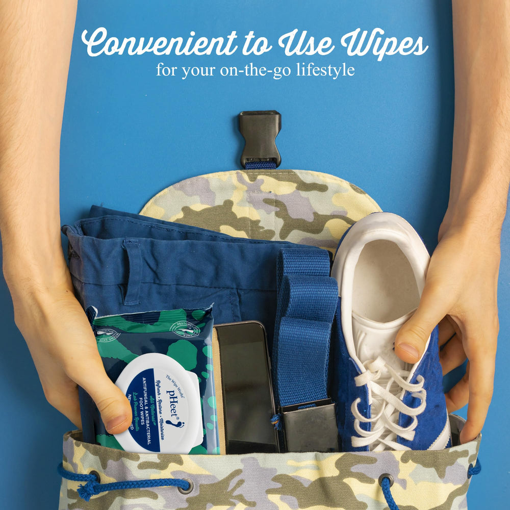 pHeet wipes inside gym bag showing on-the-go refreshment after workouts
