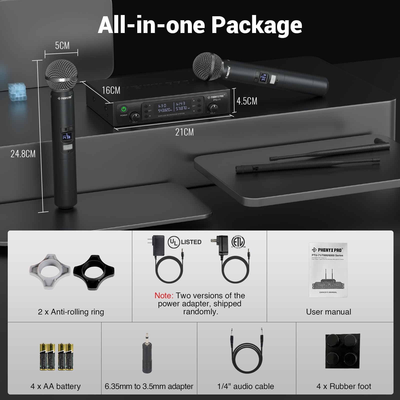 Phenyx Pro receiver with antennas mounted showing stable long-range signal
