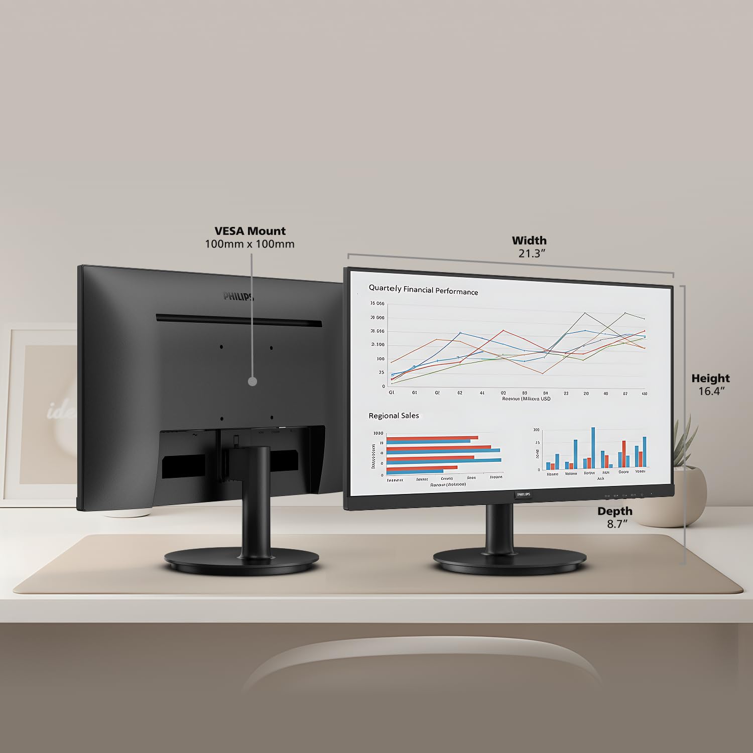 Philips 241V8LB EasyRead mode on screen demonstrating reduced eye strain for readers