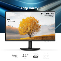 Philips 241V8LB side profile highlighting thin design and stable desk footprint benefit