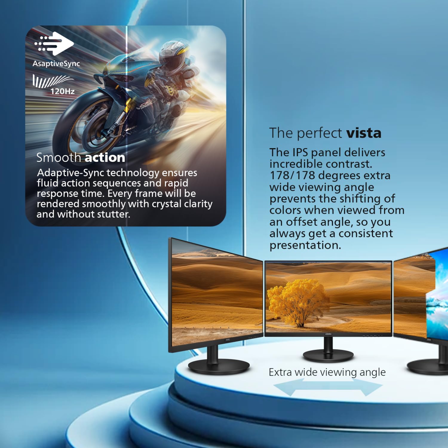 PHILIPS bezel close-up emphasizing ultra-narrow frame for near-seamless multi-monitor setups