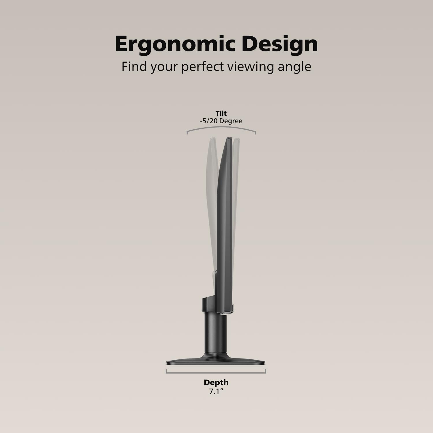 PHILIPS on a desk in use illustrating smoother 120Hz visuals and comfortable workspace