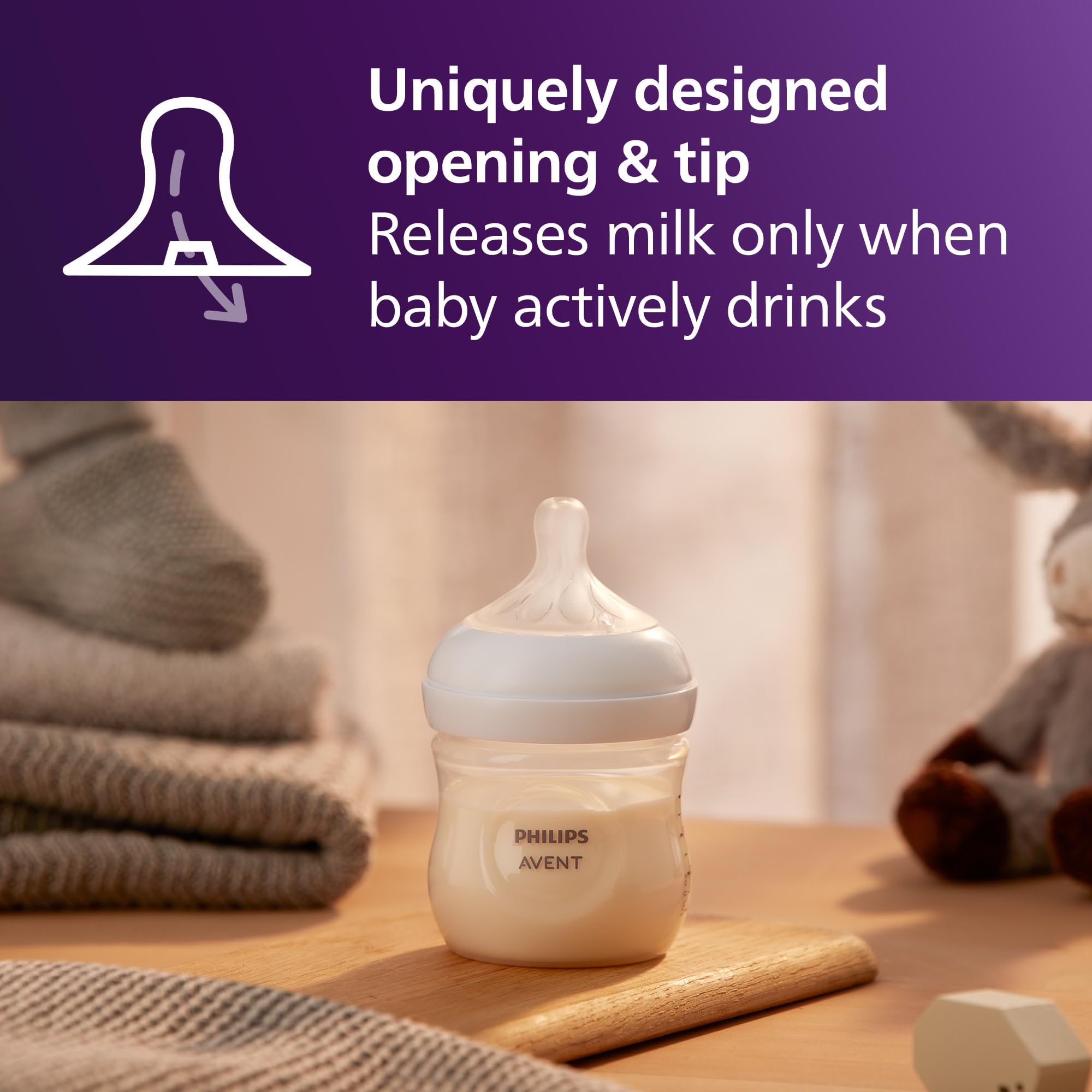 Philips Avent anti-colic valve detail reducing air intake during feeds