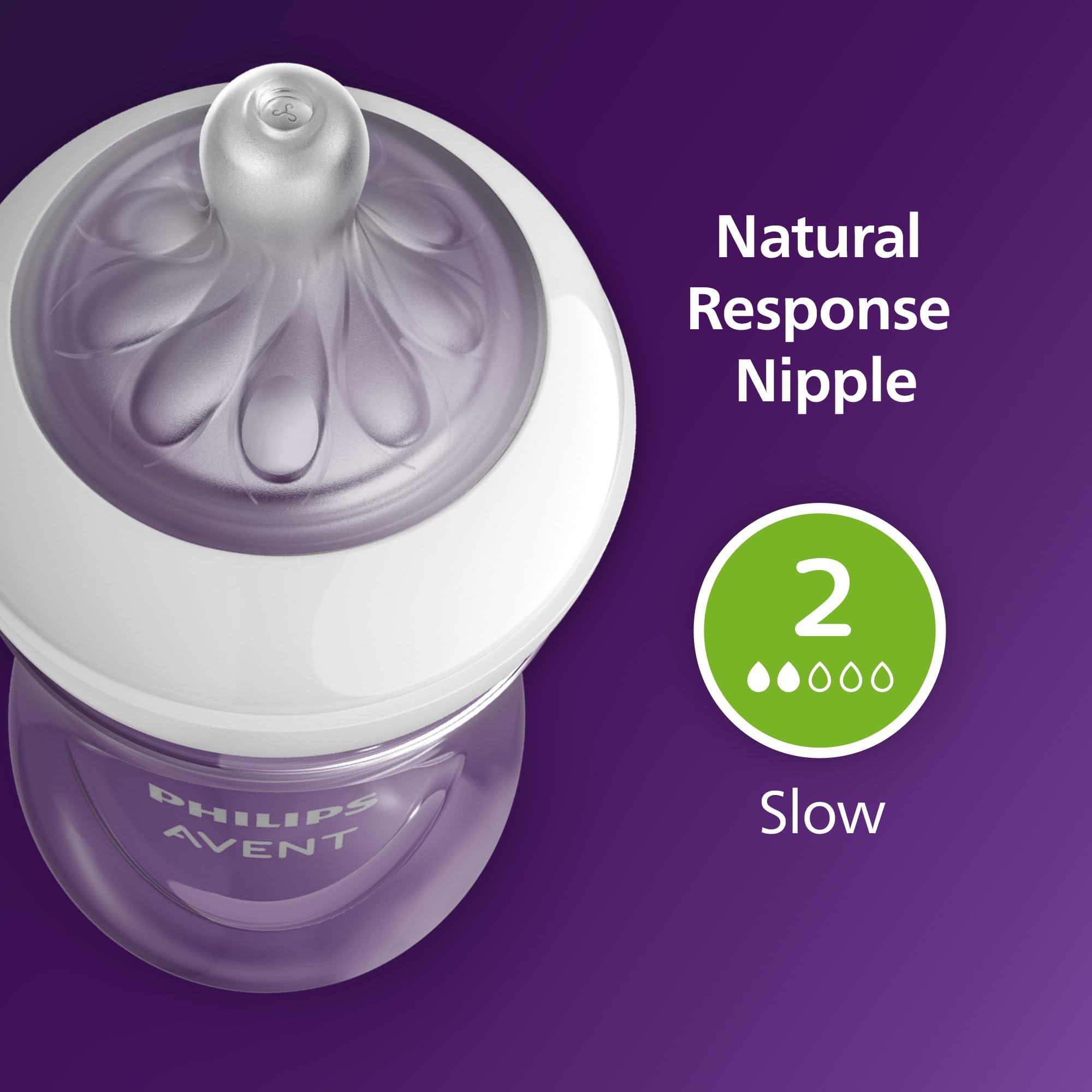 Parent feeding infant with Philips Avent bottle supporting paced feeding